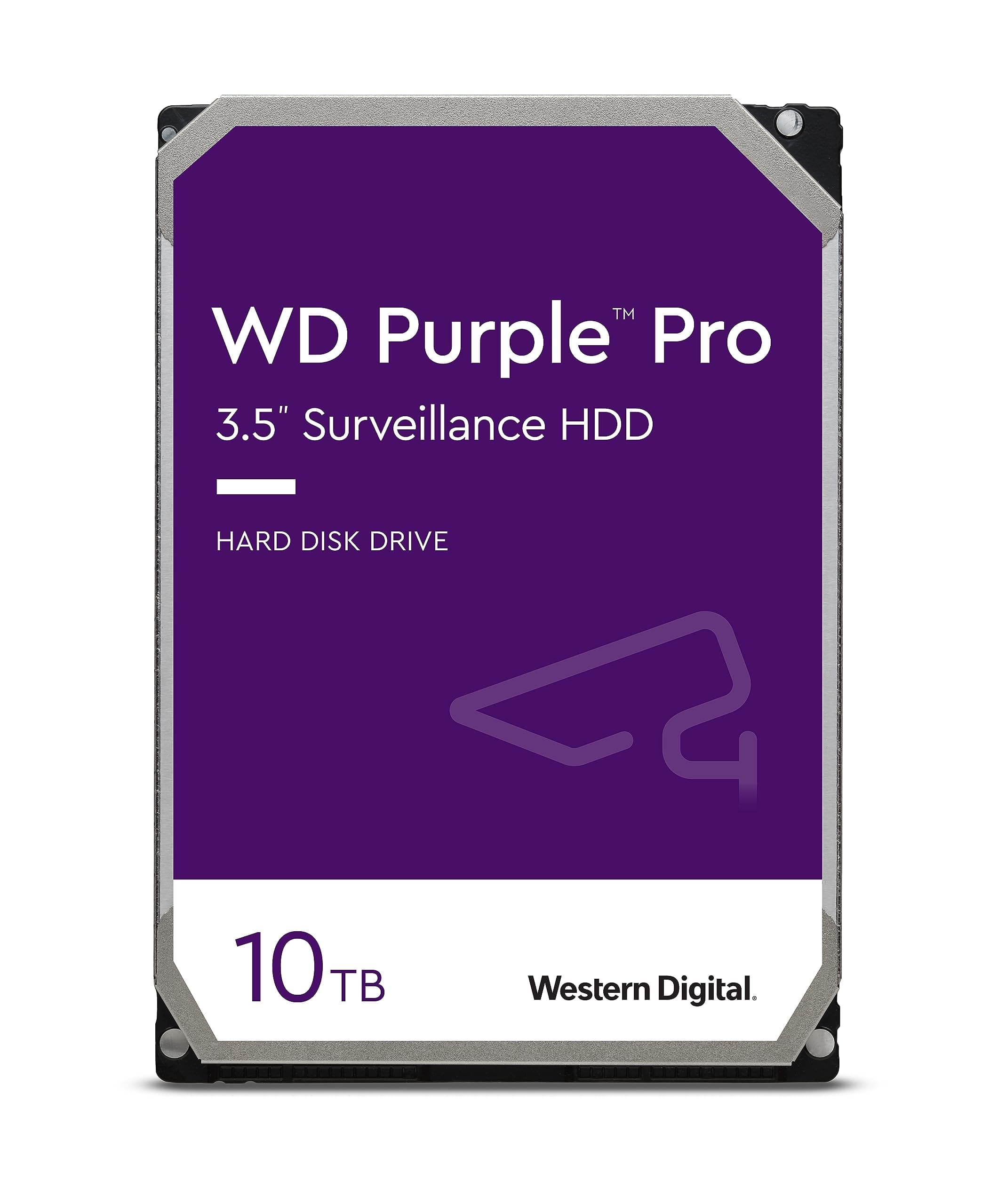 Western Digital 10TB WD Purple Pro Surveillance Internal Hard Drive HDD - SATA 6 Gb/s, 256 MB Cache, 3.5" - WD101PURP