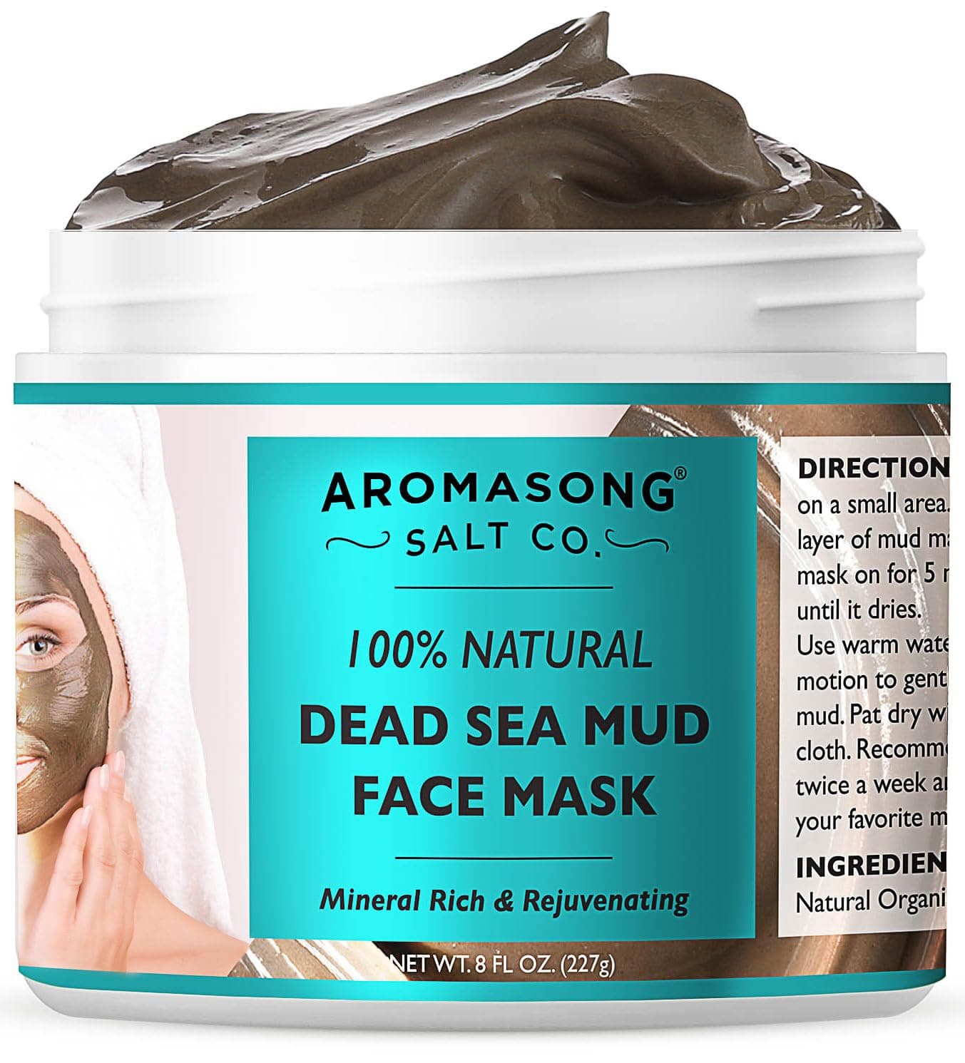 100% Pure Dead Sea Mud Mask - 5 Minute Mask - No Ingredients Added - for Face & Skincare - Blackhead Remover - Anti-aging - Pore Minimizer