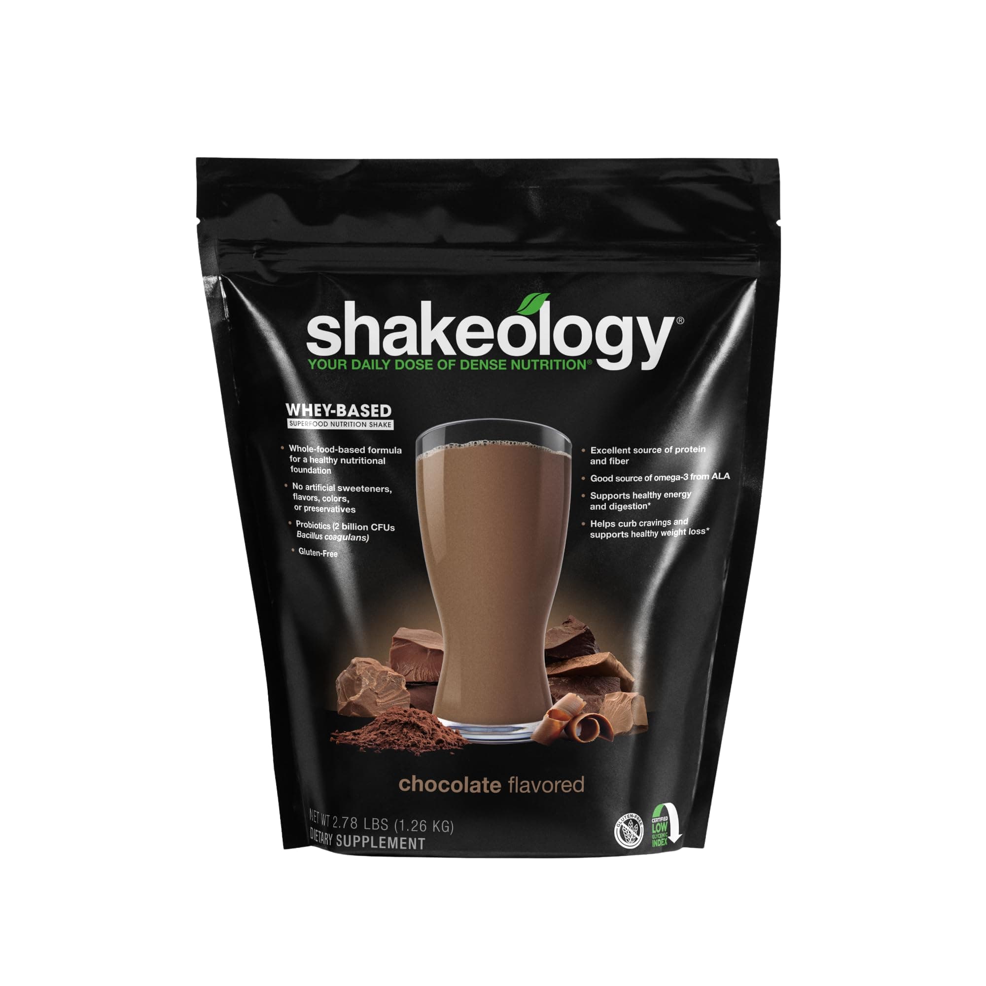 Shakeology Whey Protein Powder Blend - Gluten Free, Superfood Protein Shake with Vitamins and Minerals - Helps Support Healthy Weight Loss, Lean Muscle Support, Gut Health - Chocolate, 30 Servings