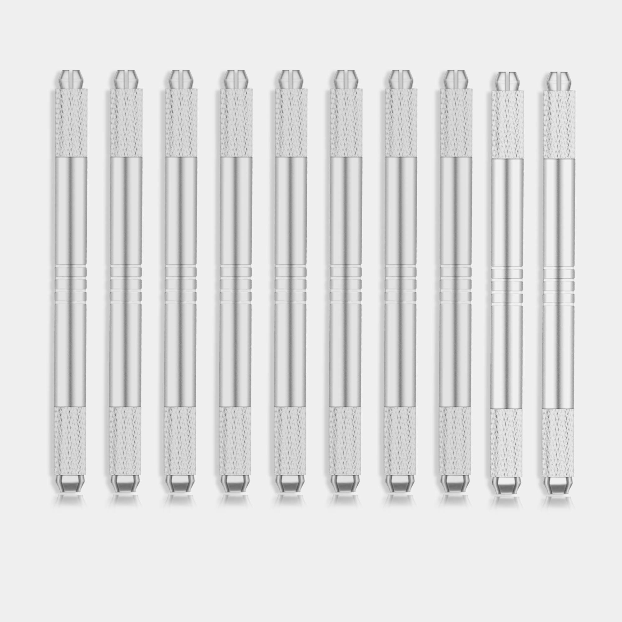 Microblading Pen Embroidery Manual Eyebrow Tattoo Pen 10 Pieces For Permanent Makeup Disposable Supplies (10Pcs Double Head Pen)