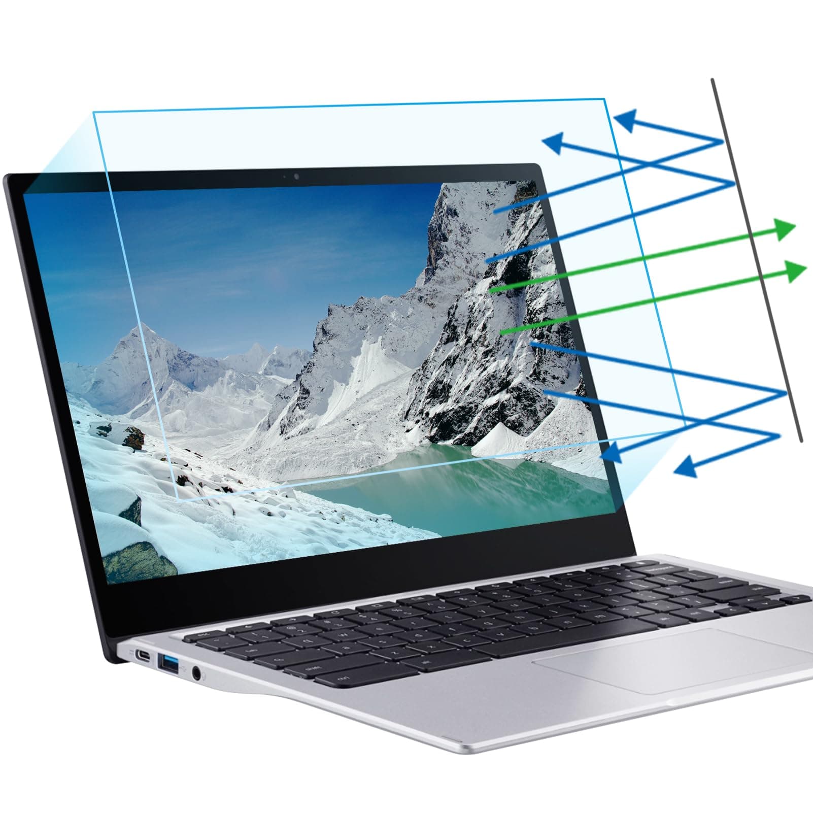 F FORITO 2-Pack 16 inch Anti Blue Light Screen Protector, Eye Protection Anti Glare & Blue Light Blocking Screen Filter Compatible with All 16" Laptops with 16:10 Aspect Ratio