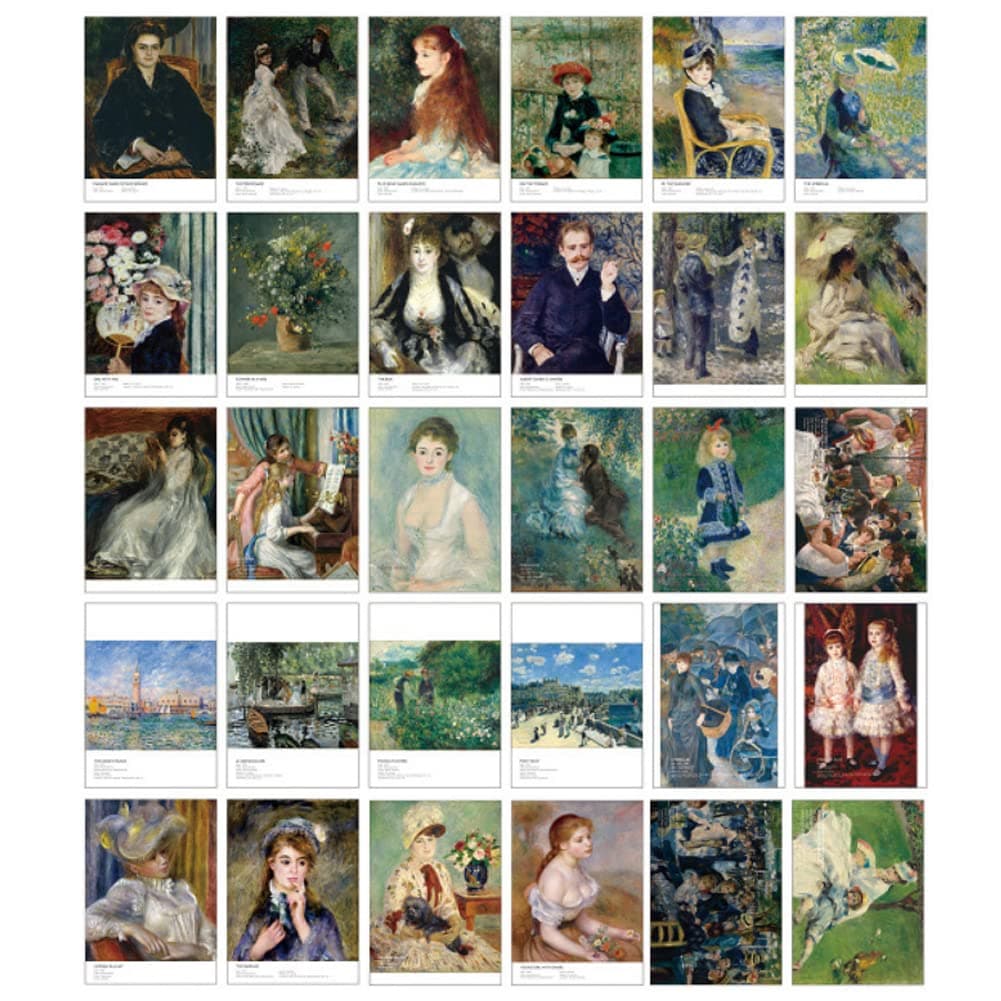HOSTEESSCHOICE Beautiful Art Postcards set of 30 Pierre Auguste Renoir Post card variety pack Famous Painting Scenery,4 x 6 Inches