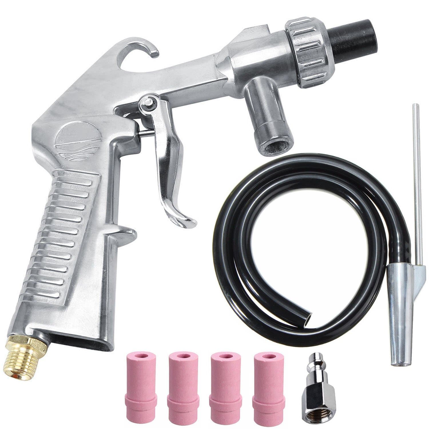 Sand Blaster Kit Blasting Grit Shot Sandblaster Siphon Feed Gun Nozzle Tube Rust Remove Abrasive Sand Blasting for Sandblast Cabinets