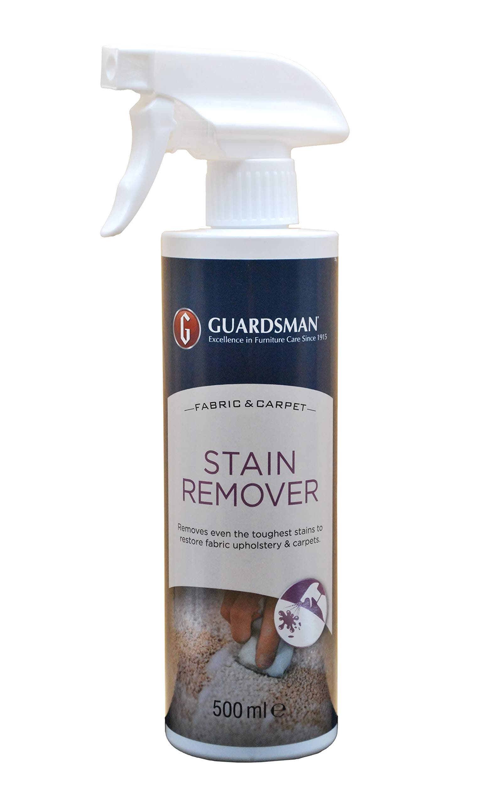 GuardsmanFabric & Carpet Stain Remover Spray, 500 ml - Upholstery Cleaner - Restore Fabric Upholstery – Furniture Cleaning Spray for Carpets, Sofas, Car interior, Dining Chairs & Rugs