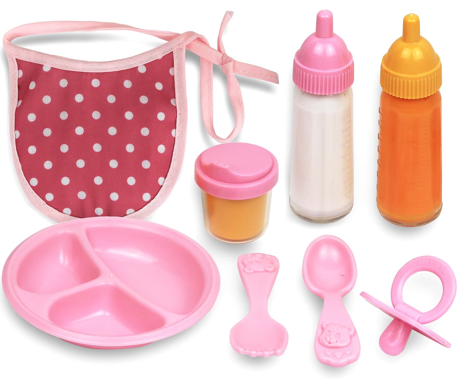 Click N' Play8 Piece Baby Doll Feeding Set With Accessories.