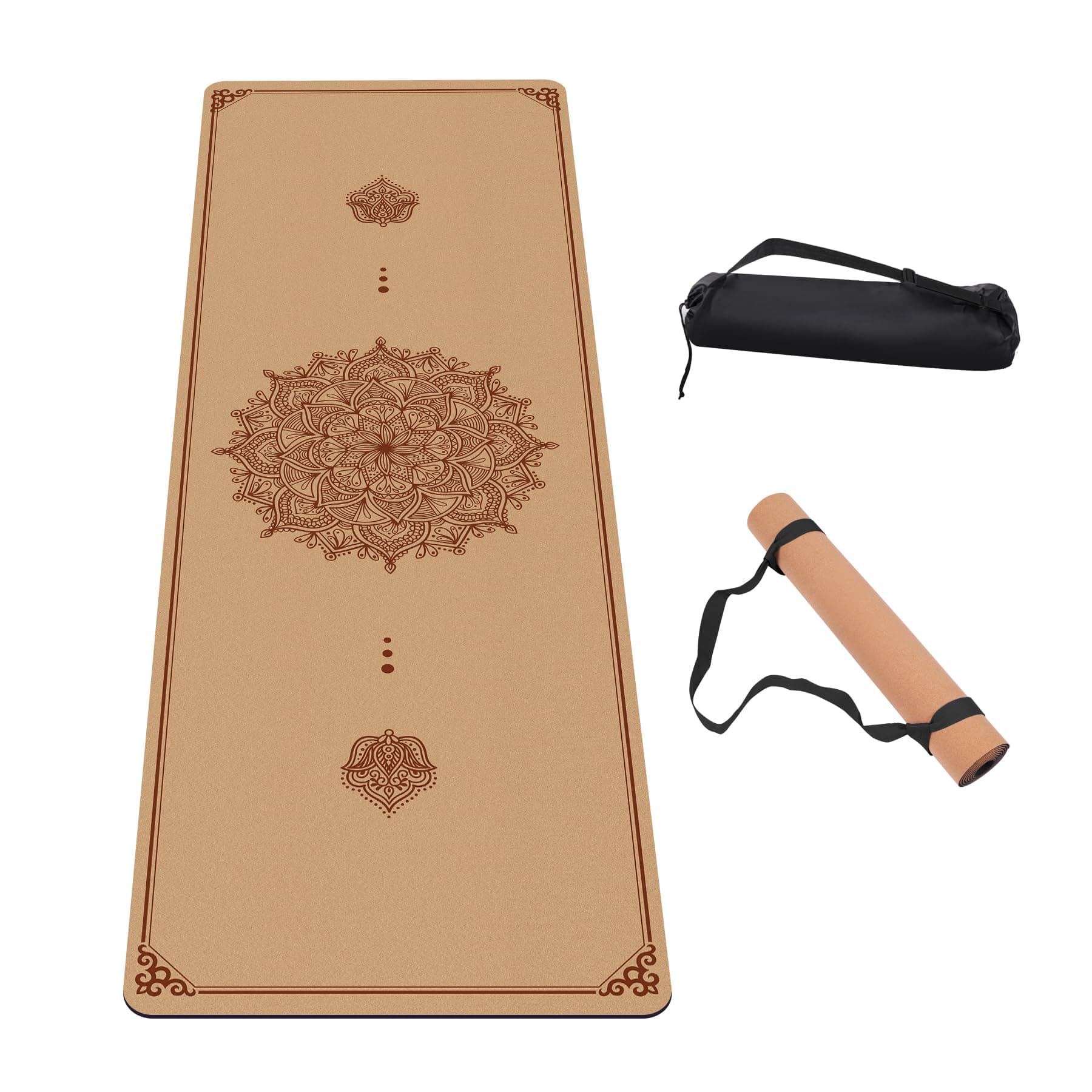 Premium Cork Yoga Mat Non Slip Thick Cork Exercise & Fitness Mat for Yoga, Pilates, & Home Workouts(72" x 24" x 5mm Thick)
