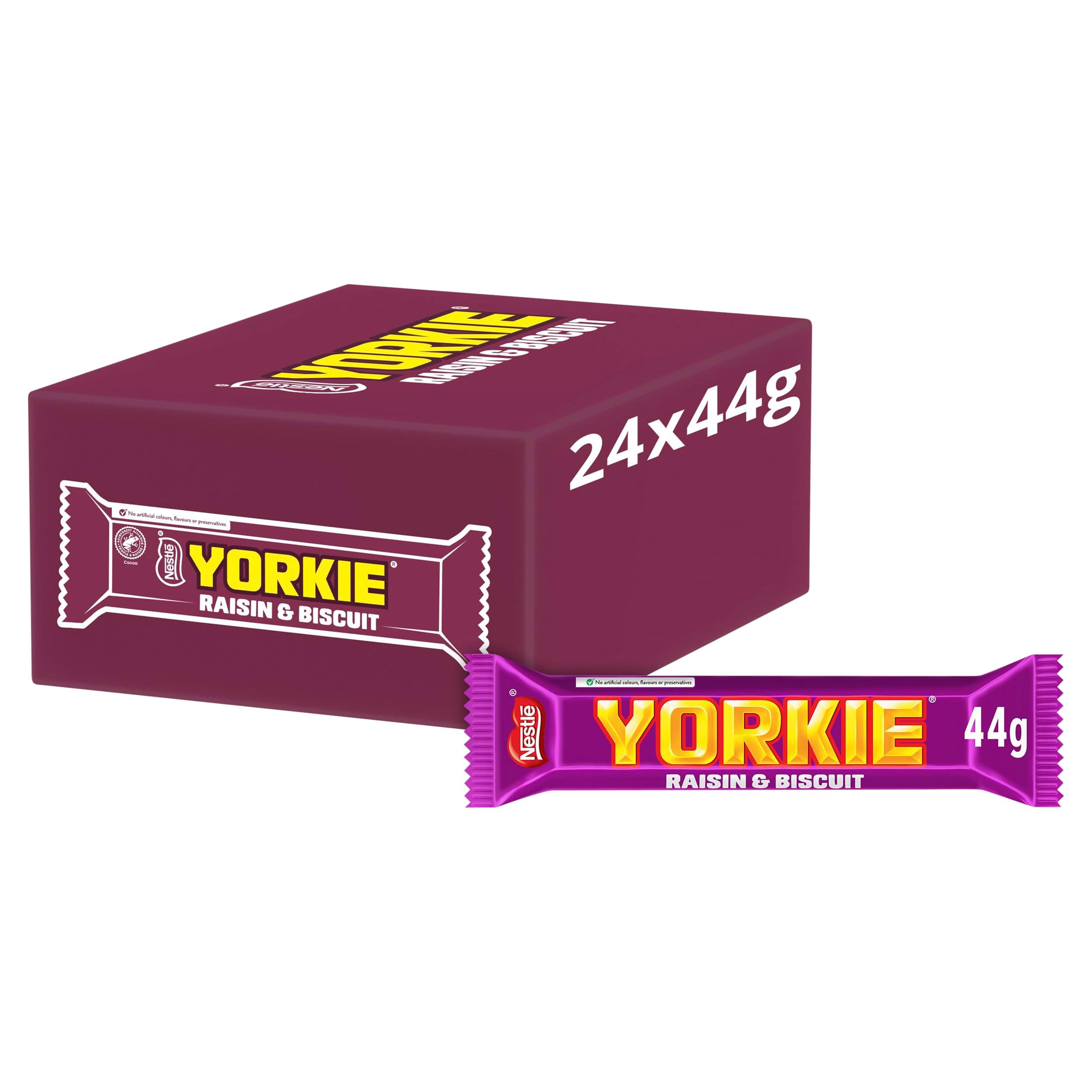 Yorkie Raisin and Biscuit Milk Chocolate Bars, 24 x 44 g