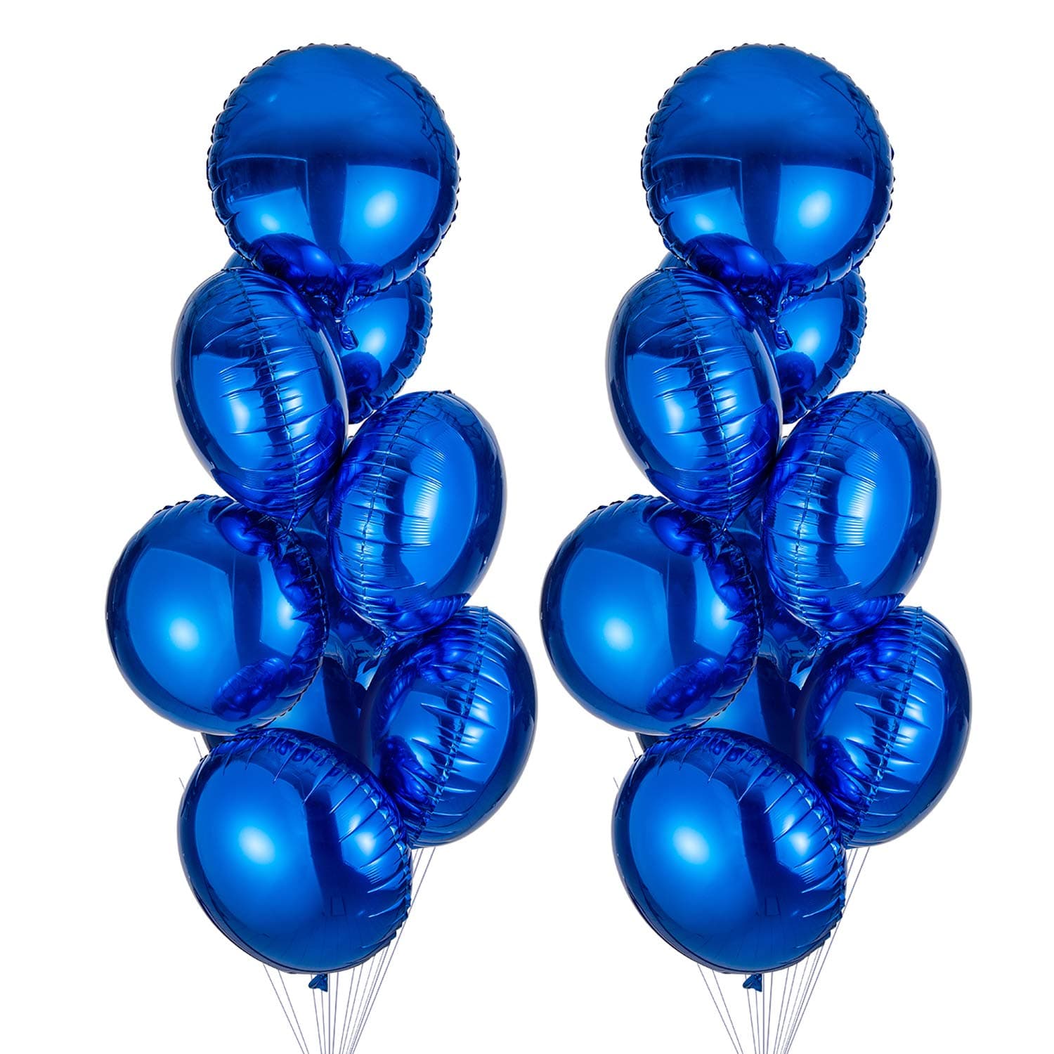 18" Blue Round Shaped Foil Balloons Mylar Helium Balloons for Birthday Party Wedding Baby Shower Decorations, Pack of 20