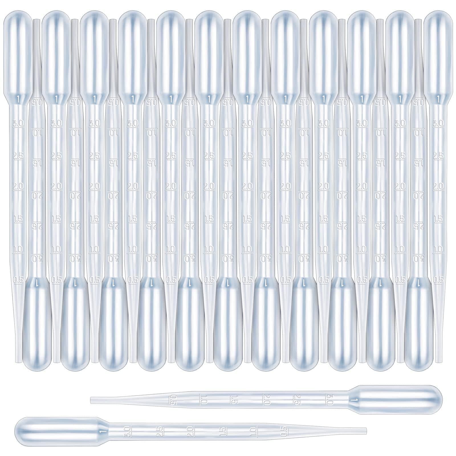 3ML Pipettes Plastic Eye Droppers, 25PCS Plastic Transfer Pipettes for Essential Oils, Dropping Pipettes 3Ml Plastic Dropper Transfer of Liquids