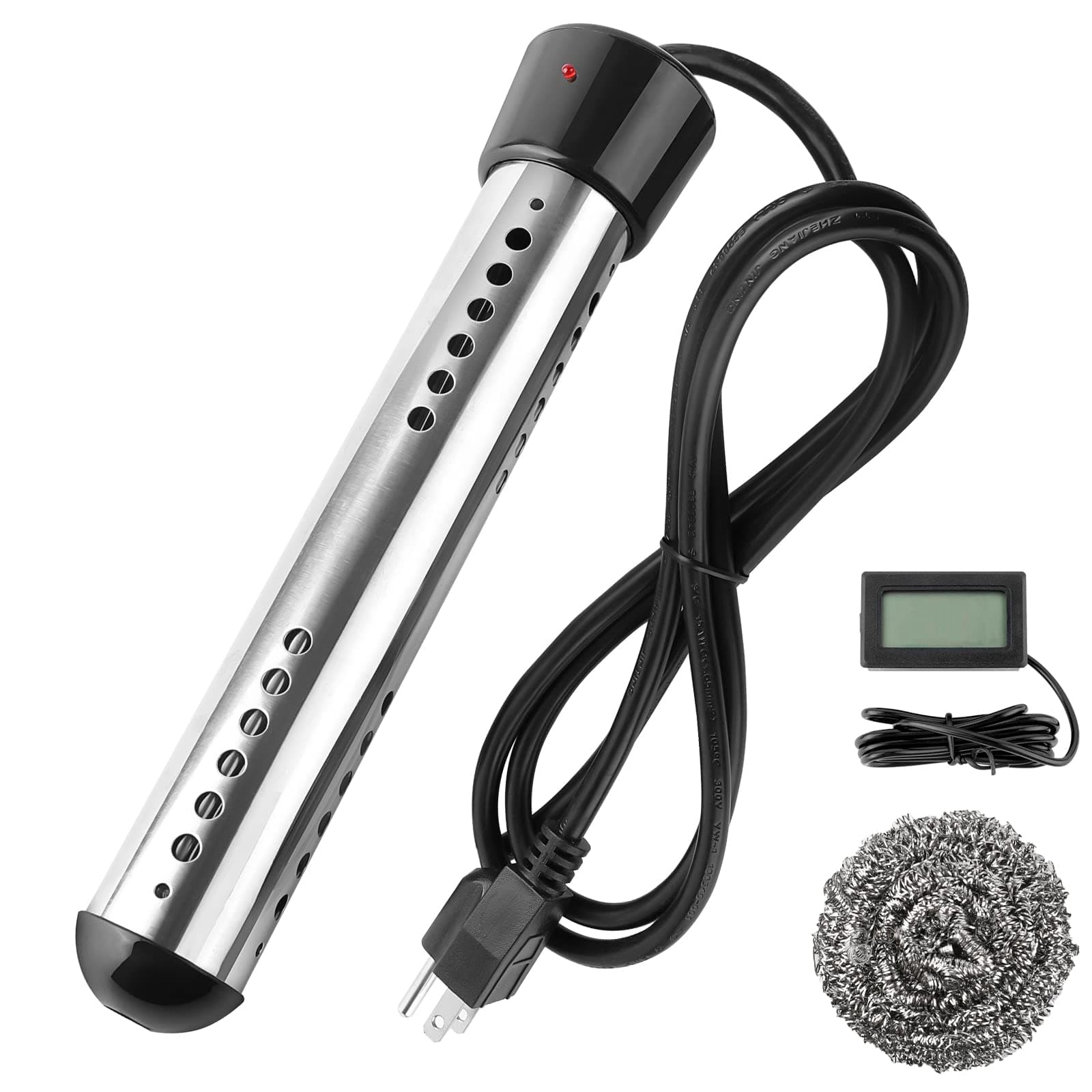 NiaoChao 2000W Immersion Water Heater, Portable Electric with 304 Stainless Steel Anti-scalding, Heats up to 5 Gallons of Water in Minutes