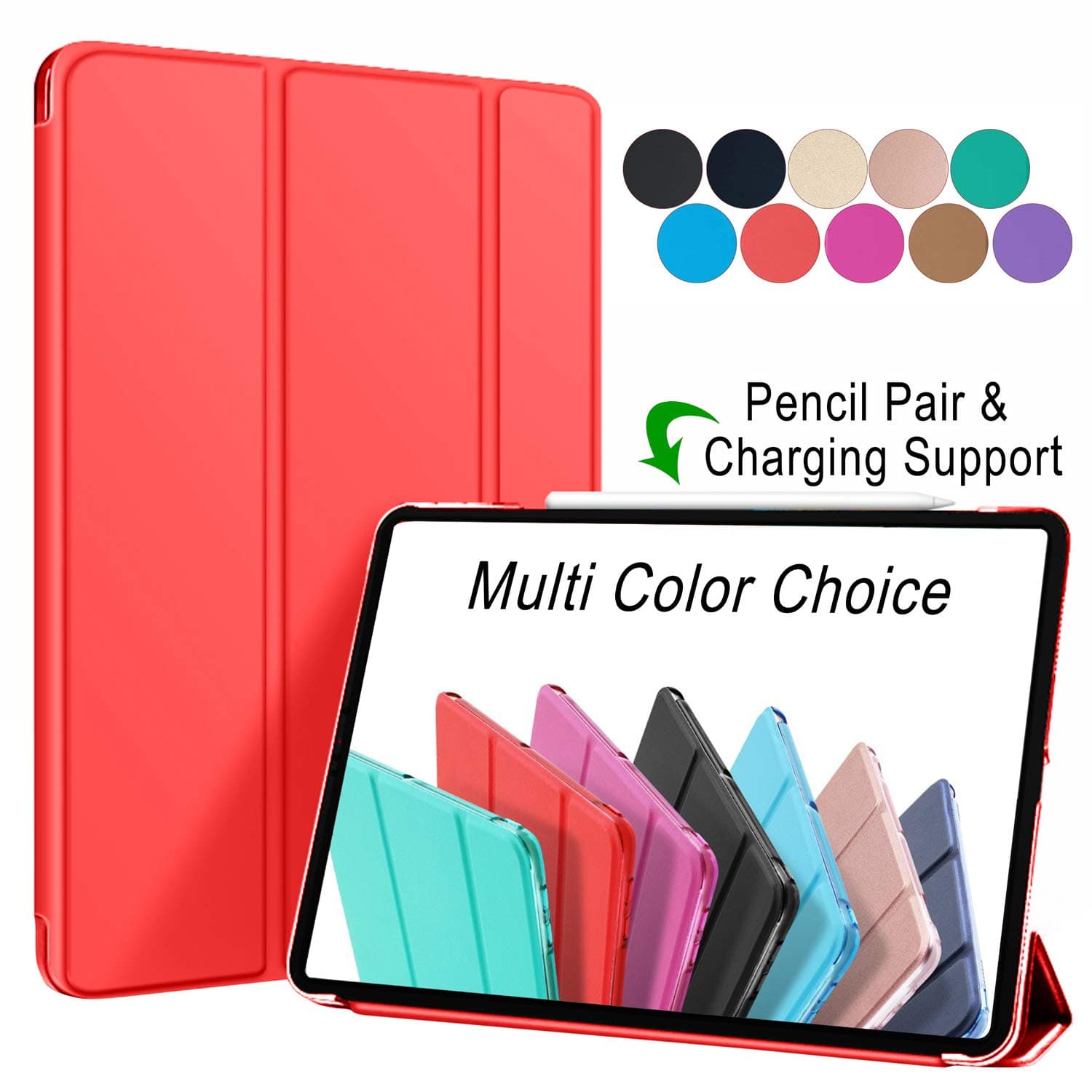 DuraSafe CasesFor iPad 9.7 inch Old Model 4 3 2 Gen PC Case A1458 MD513B/A A1416 MC705B/A MD328B/A MD333B/A MD336B/A A1395 MC769B/A MC954B/A MC979B/A A1459 MD514B/A MD511B/A MD515B/A - Red