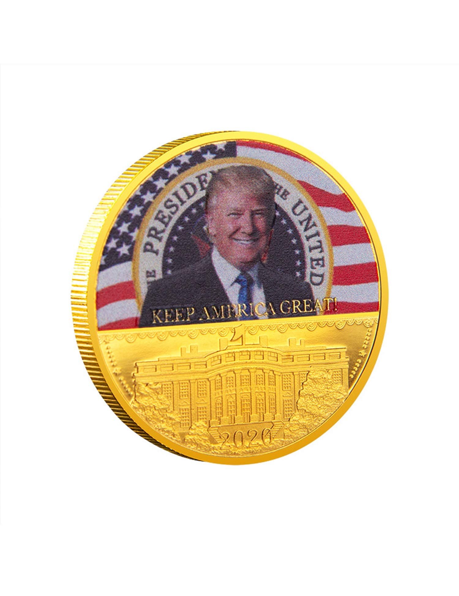 Donald Trump Coin 2020 - Gold Plated Collectible Coin, Protective Case Included - Re-Election Gift, Donald Trump America's 45th President 2020 - Gold and Sliver