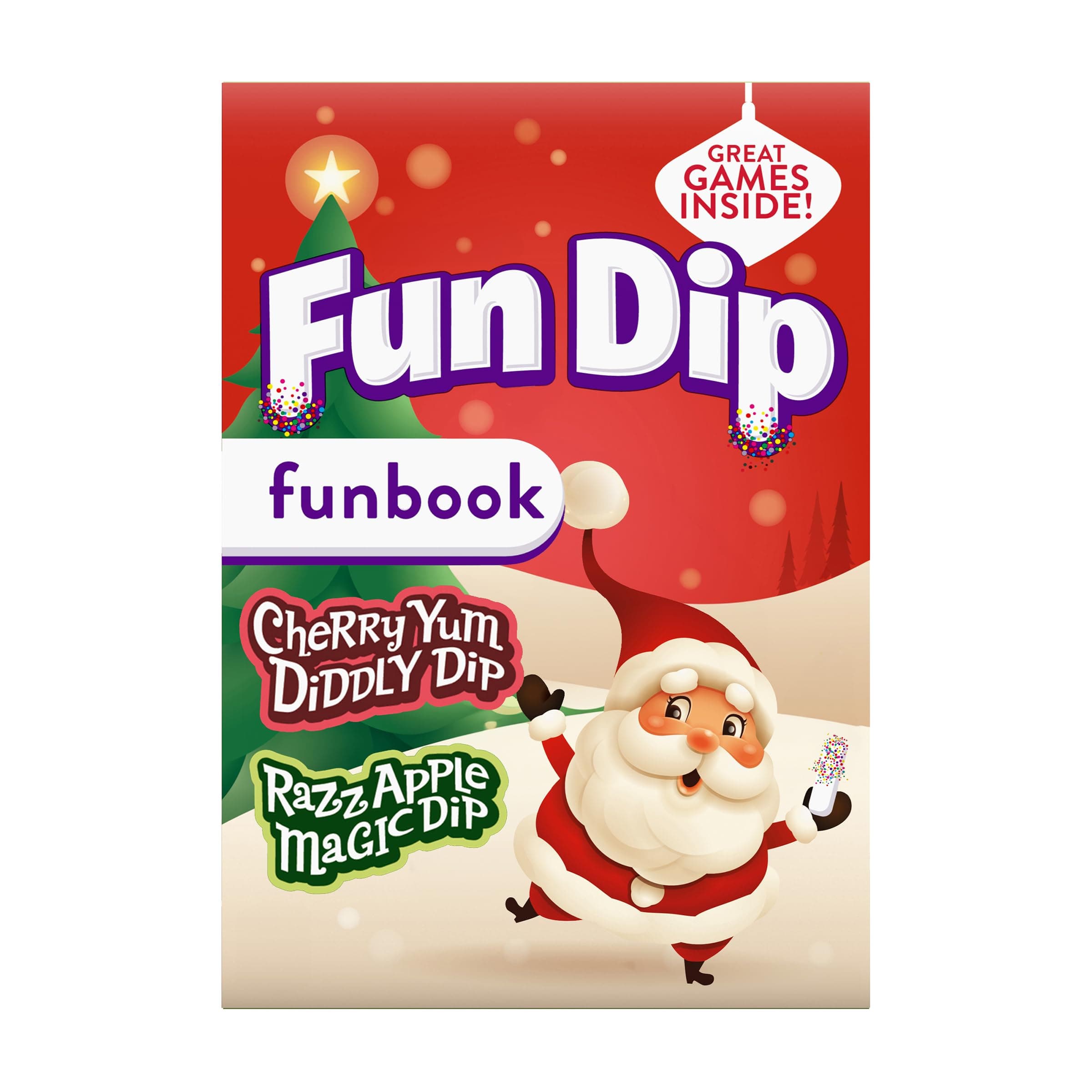 Fun Dip Holiday Candy, Cherry & Razz Apple Flavors, 8 Pouches - Stocking Stuffers & Classroom Shareables