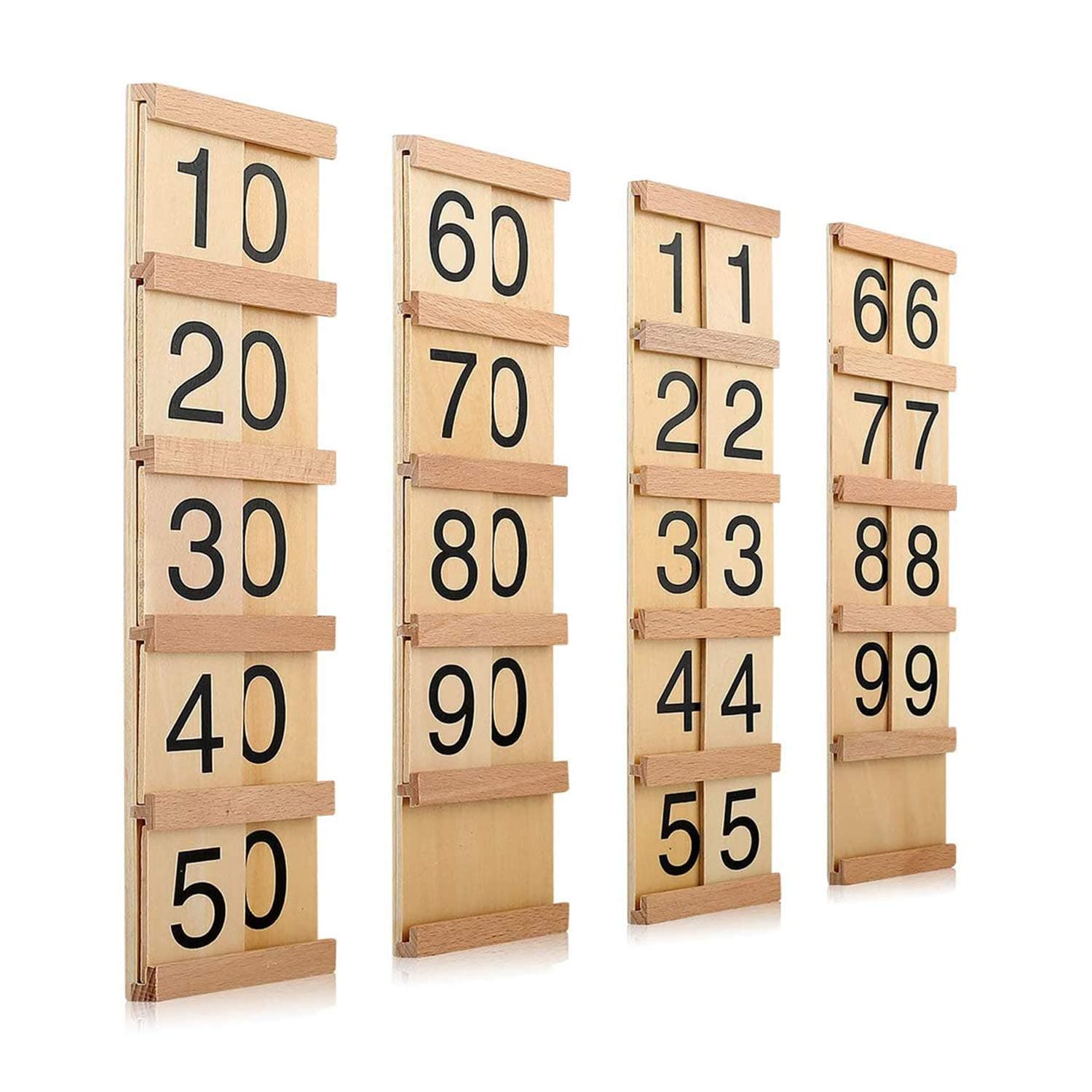 YHZAN Montessori Teens and Tens Boards Family Version Kids Wooden Toy Early Development Math Material for 1 year old up