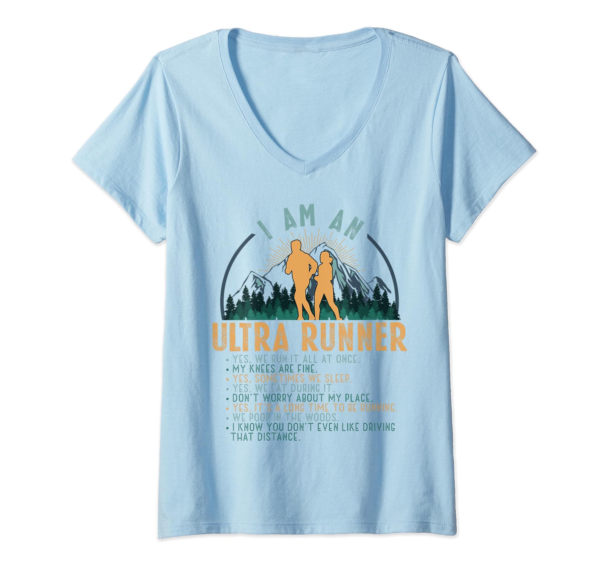 Funny Ultramarathon Running Marathon Runner Athlete Finisher V-Neck T-Shirt