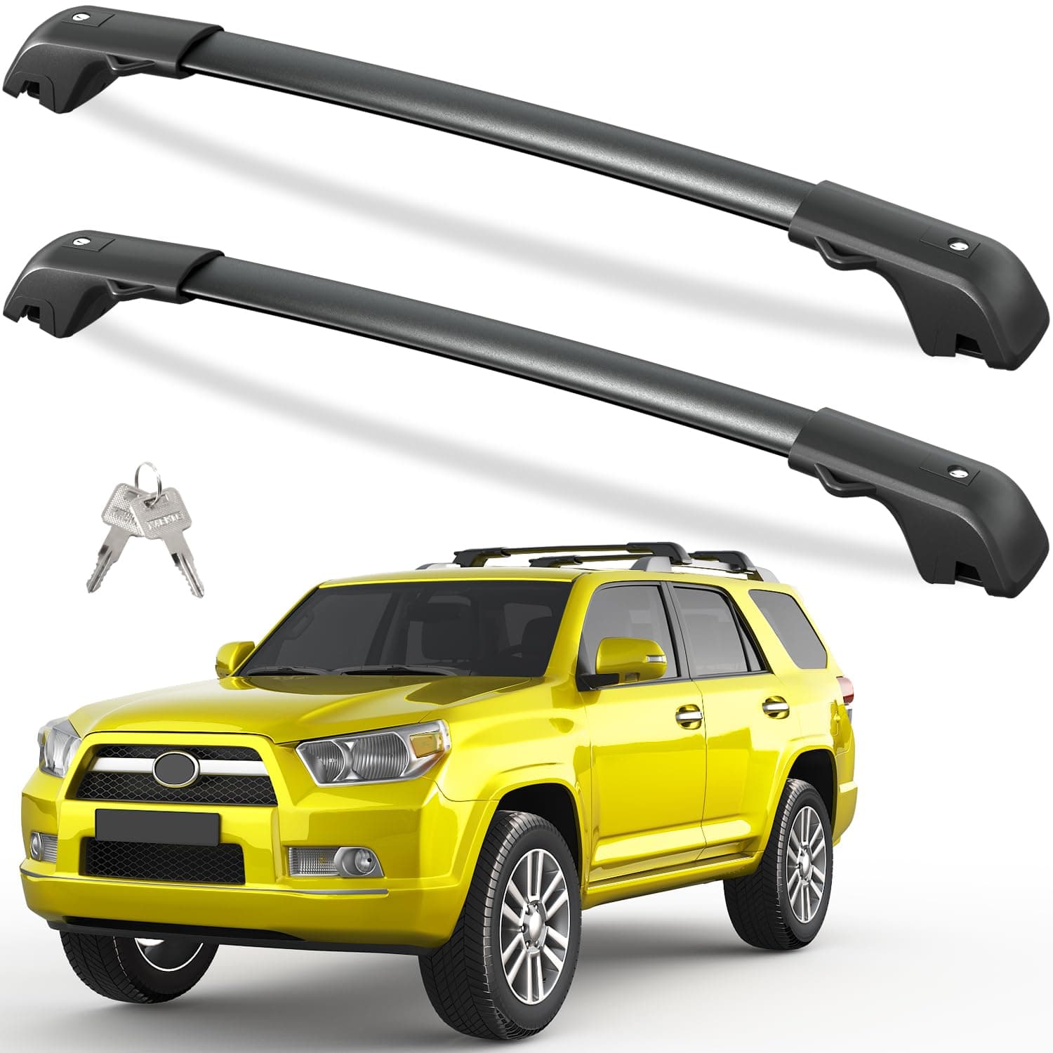 Tuyoung 300lbs Lockable Roof Rack Cross Bars Compatible with Toyota 4Runner 2010-2024 with Side ROOF Rails, Heavy Duty Aluminum Roof Crossbars Rooftop Luggage Kayak Racks Carrier Black