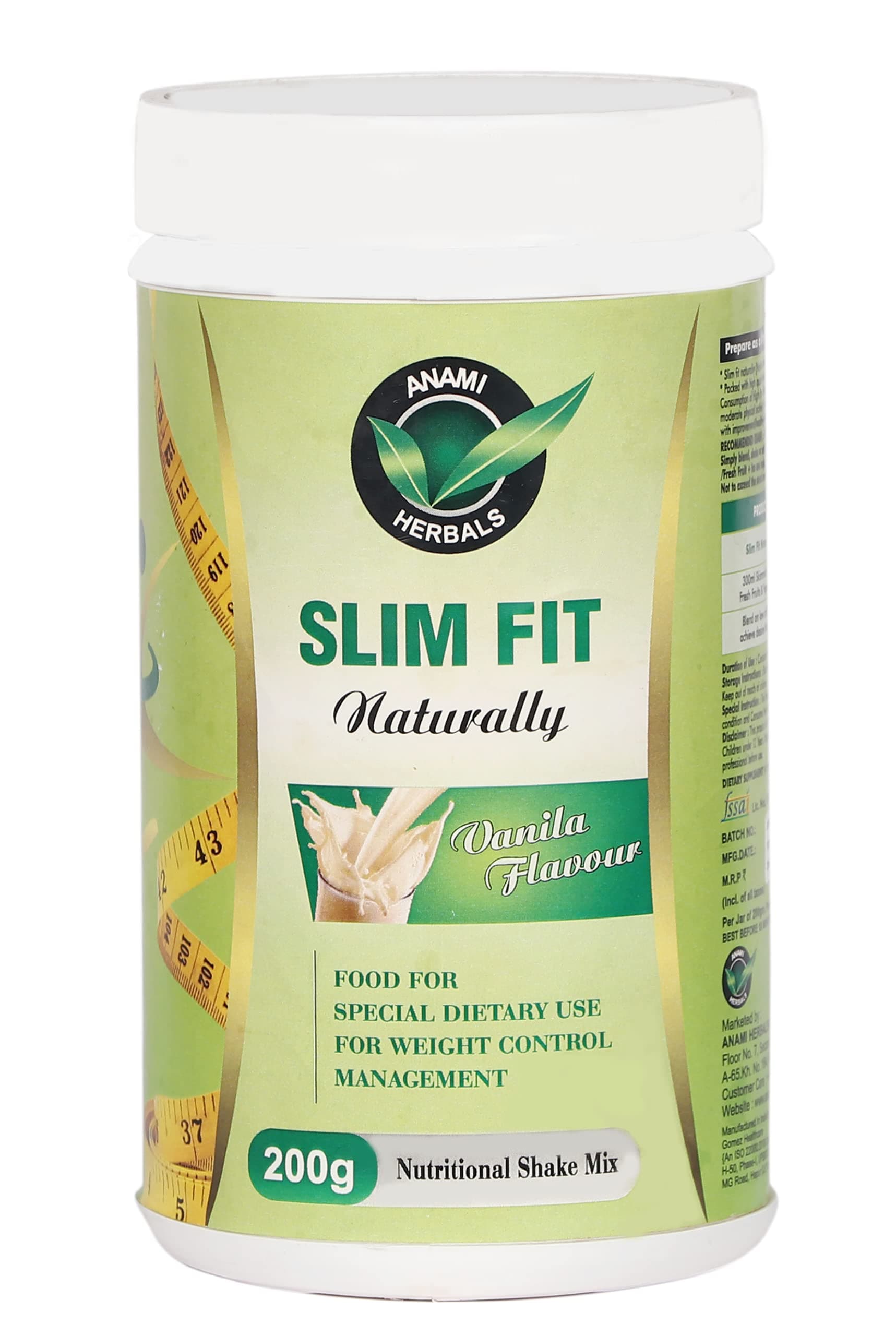 Slim Fit Naturally | Enriched with 15+ Ayurvedic Herbs | Weight Management Solution | Vanilla Flavoured Drink