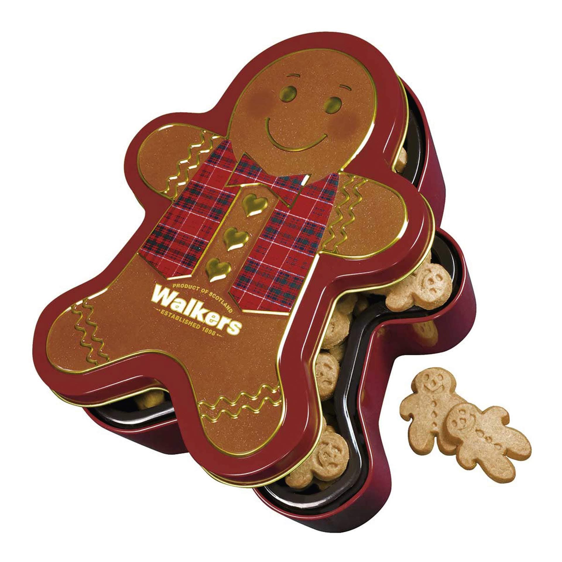 Walker's Shortbread Gingerbread Man Tin, 48 Individual Mini Gingerbread Men Cookies, 10.6 Oz