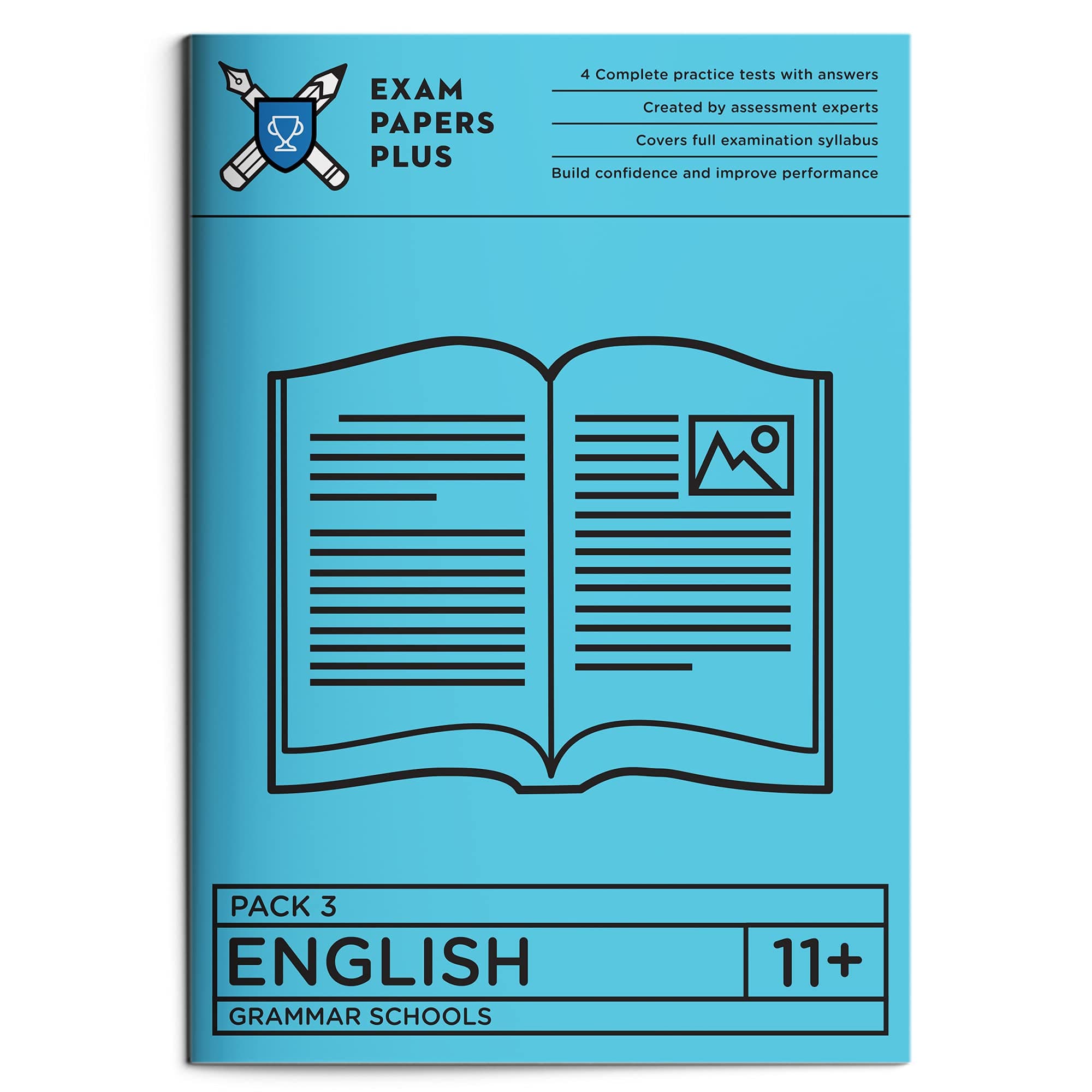 11+ English Practice Papers, GL Assessment 11+ Practice Tests 2025-2026, Fast-Track to Grammar School with Mock Exam Experience, Separate Answer Sheet, English Pack 3 - Exam Papers Plus