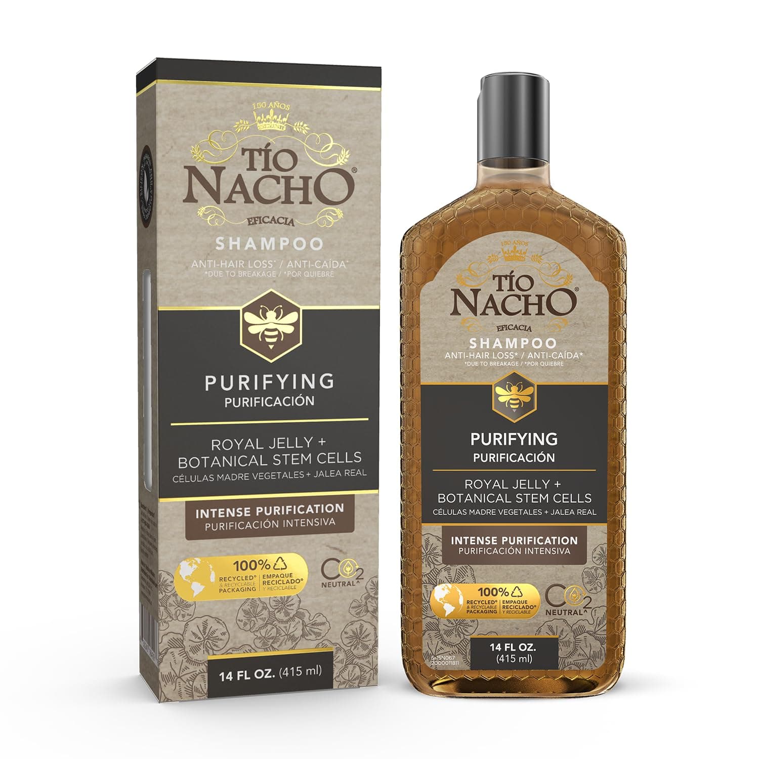 Tio Nacho Shampoo, Purifying with Royal Jelly, Infused with Botanical Stem Cells for Intense Hair and Scalp Purification + Detoxifying Balance, 14 Fluid Ounces