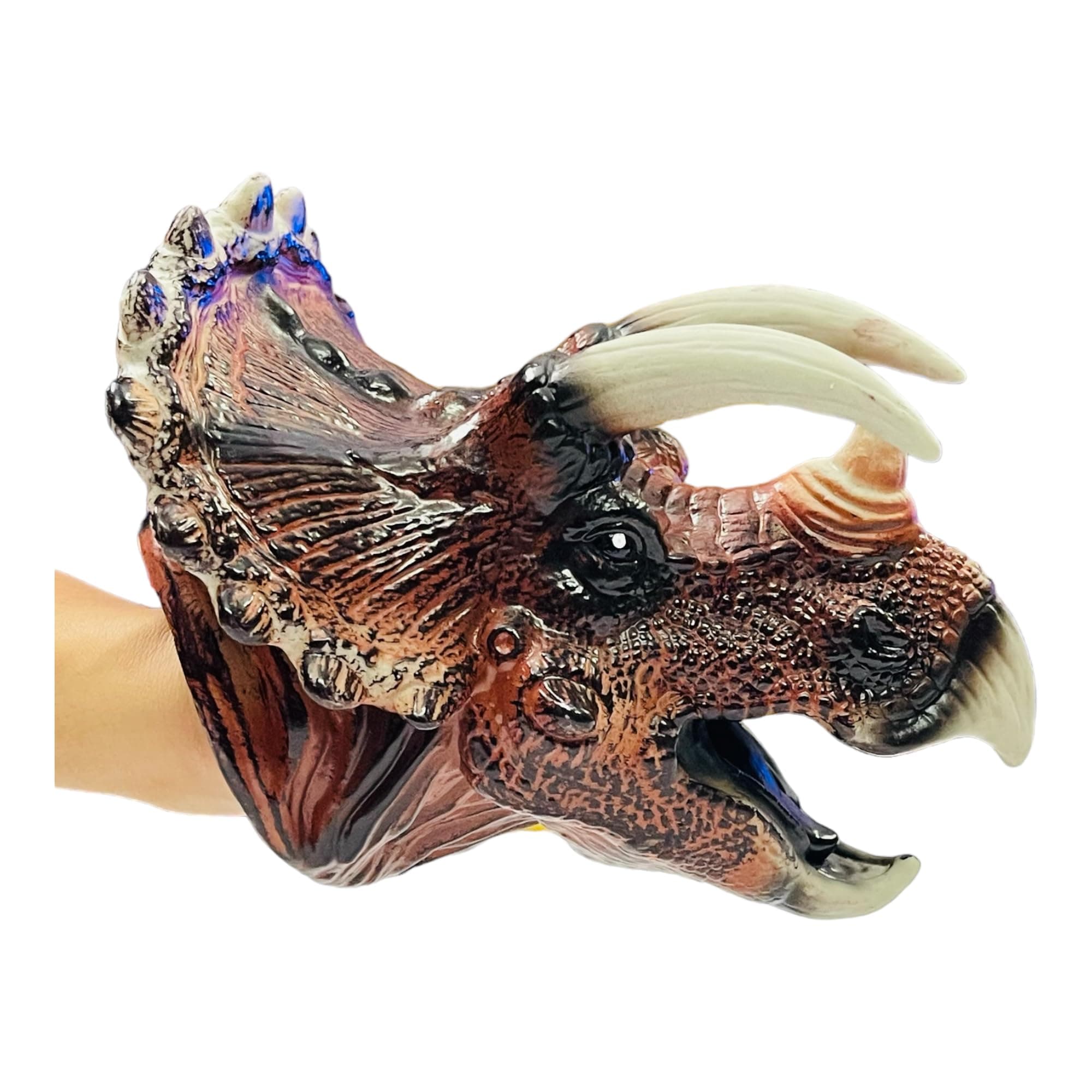 Moira Animal Dinosaur Rubber Hand Glove Puppet Doll Kids Childrens Toys (Triceratops)
