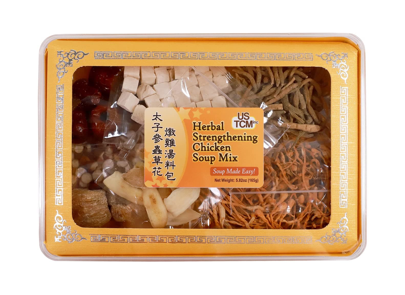 Herbal Strengthening Chicken Soup Mix 太子參蟲草花燉雞湯料包 Soup Made Easy! 3-4 Servings 5.82oz