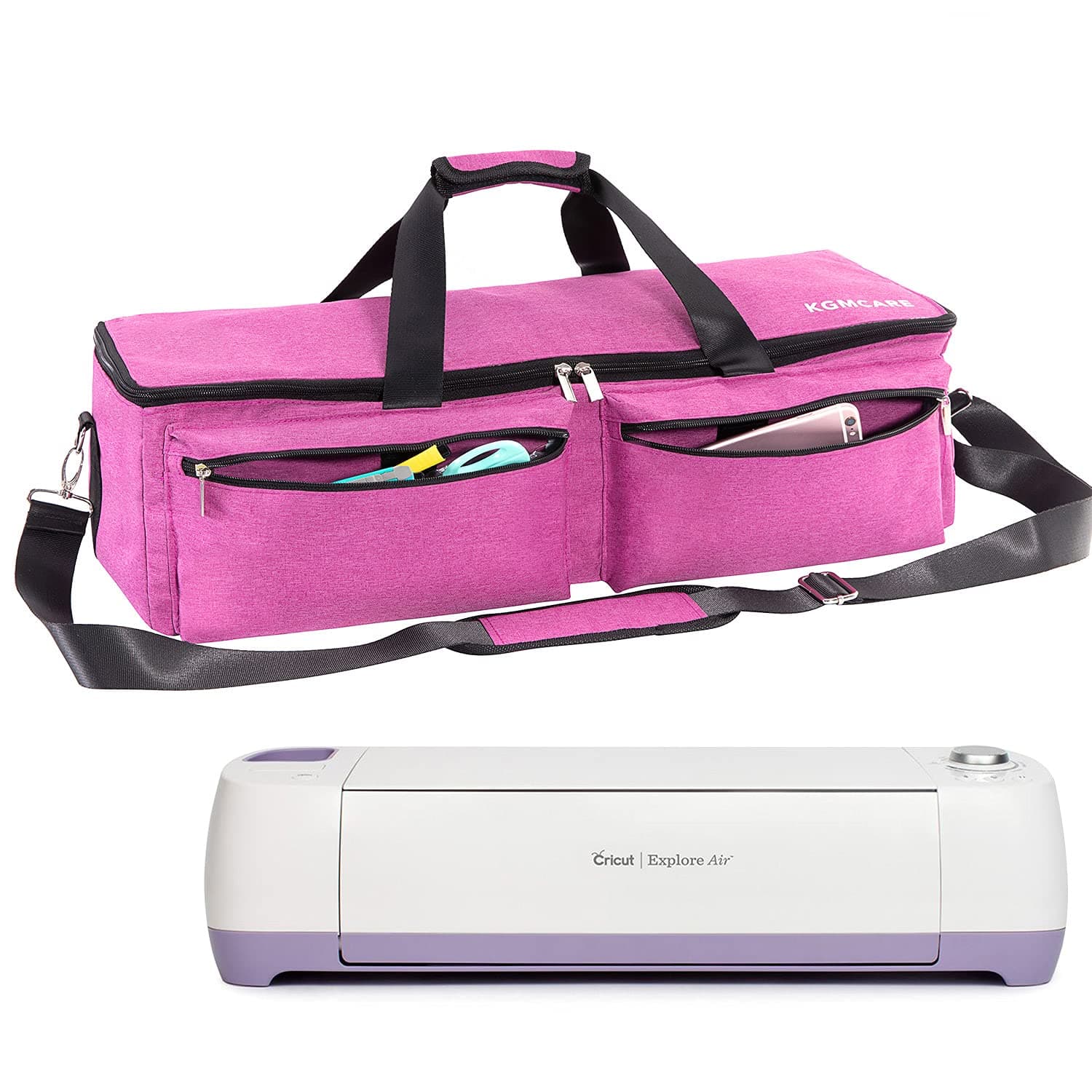 Carrying Bag Compatible with Cricut Explore Air and Maker, Waterproof Tote Bag Compatible with Cricut Explore Air and Supplies- Bag Only (Pink)