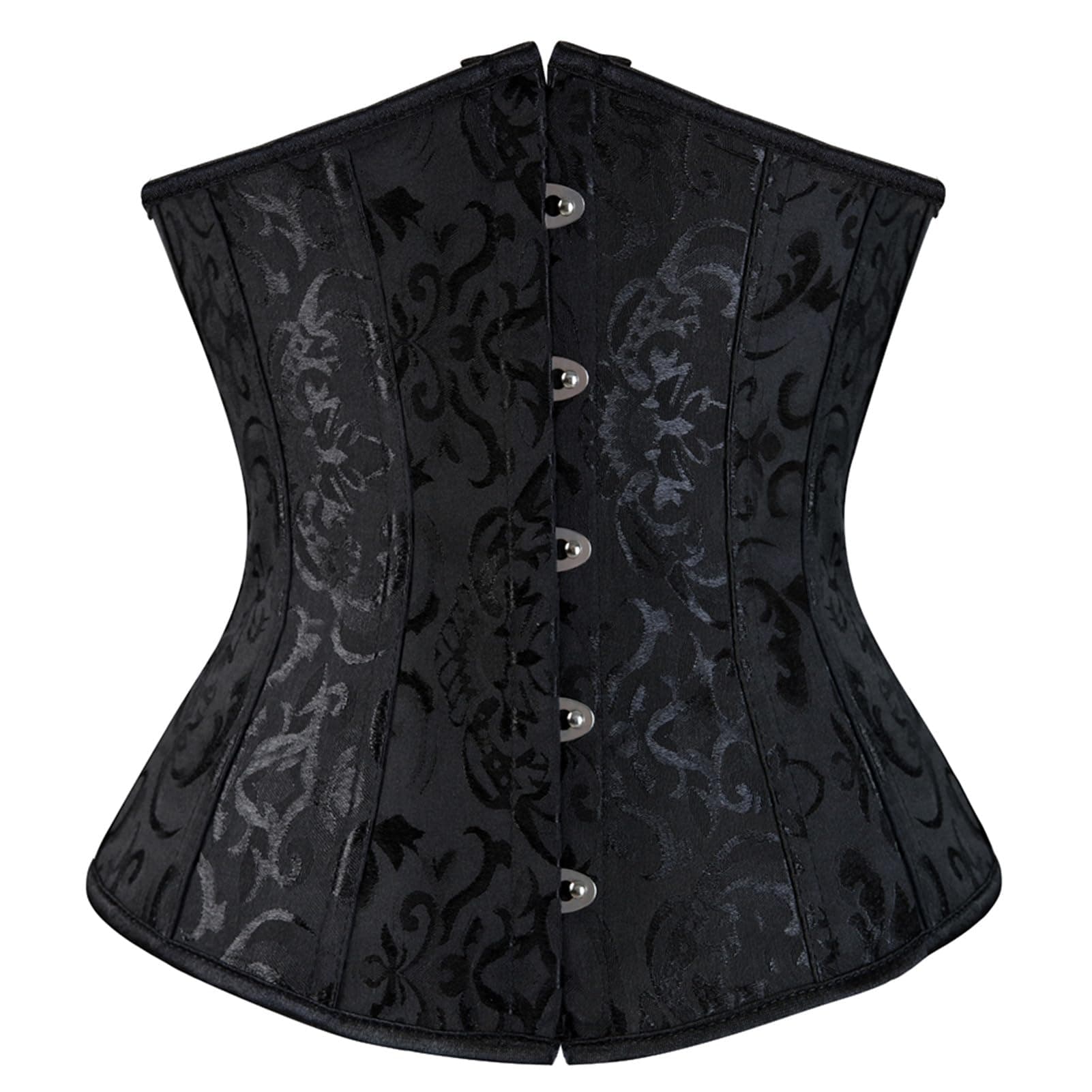 Halloween Costumes Woman 2025: Black Underbust Corset Top for Women Pirate Costume - Corsets for Pirate Theme Party