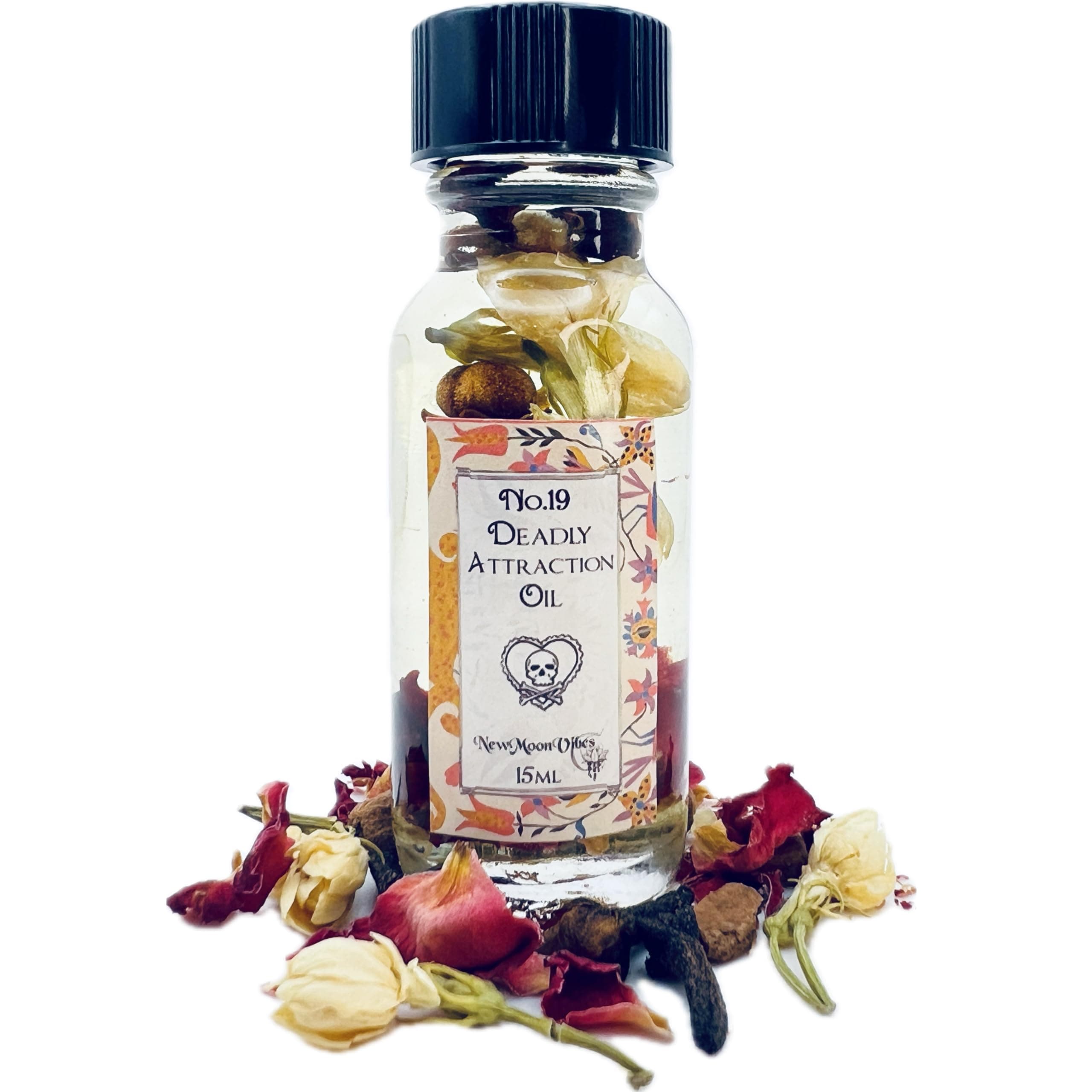 Deadly Attraction Oil by New Moon Vibes - Attract Love Power Seduction Lover Lust Sex Romance Spells Rituals Conjure - Handmade with Essential Oils & Herbs - Wicca Pagan Hoodoo Magick