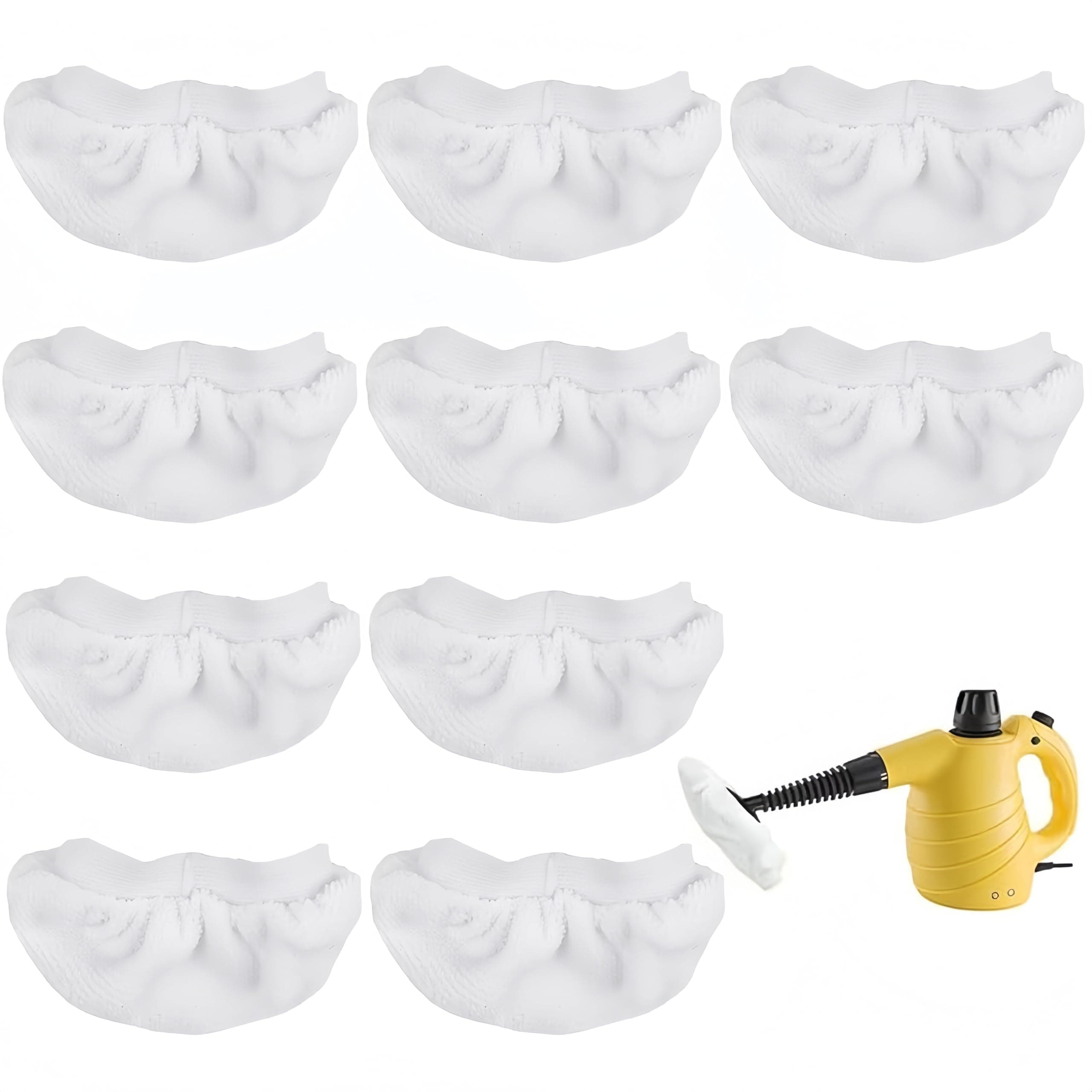 Handheld Steam Cleaner Pads Cloth Steamer Attachments Steam Mop Accessories for Bissell Steam Shot,Wagner Spraytech,Comforday,PurSteam etc - Universal Reusable Washable Steam Pad Clothes Cover 10Pack