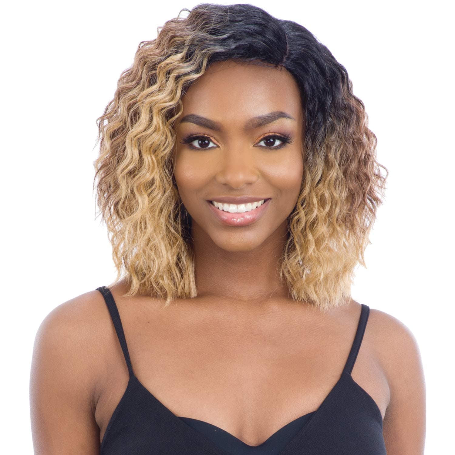 (1B Off Black) - Freetress Equal Synthetic 13cm Lace Deep Part Wig - VANORA (1B Off Black)