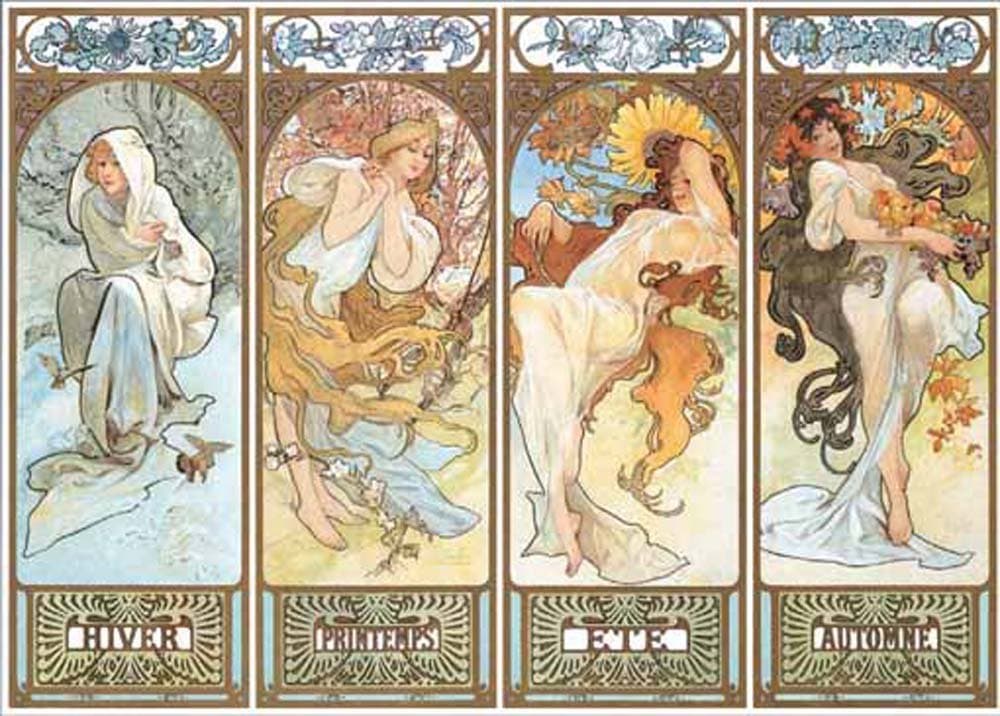 Ricordi The Four Seasons 1000 Piece Alphonse Mucha Jigsaw Puzzle