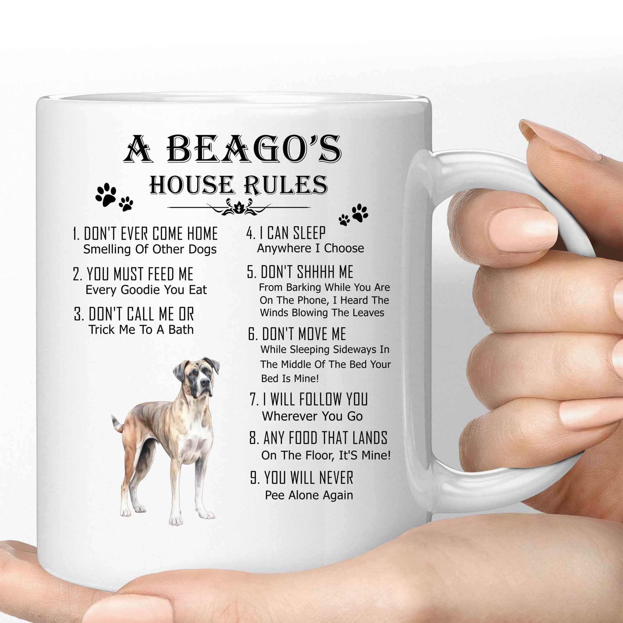 Gift Design Funny Beago Lover, Beago House Rules,beago Gifts for Beago Mom 11 Oz White Ceramic Coffee Mug