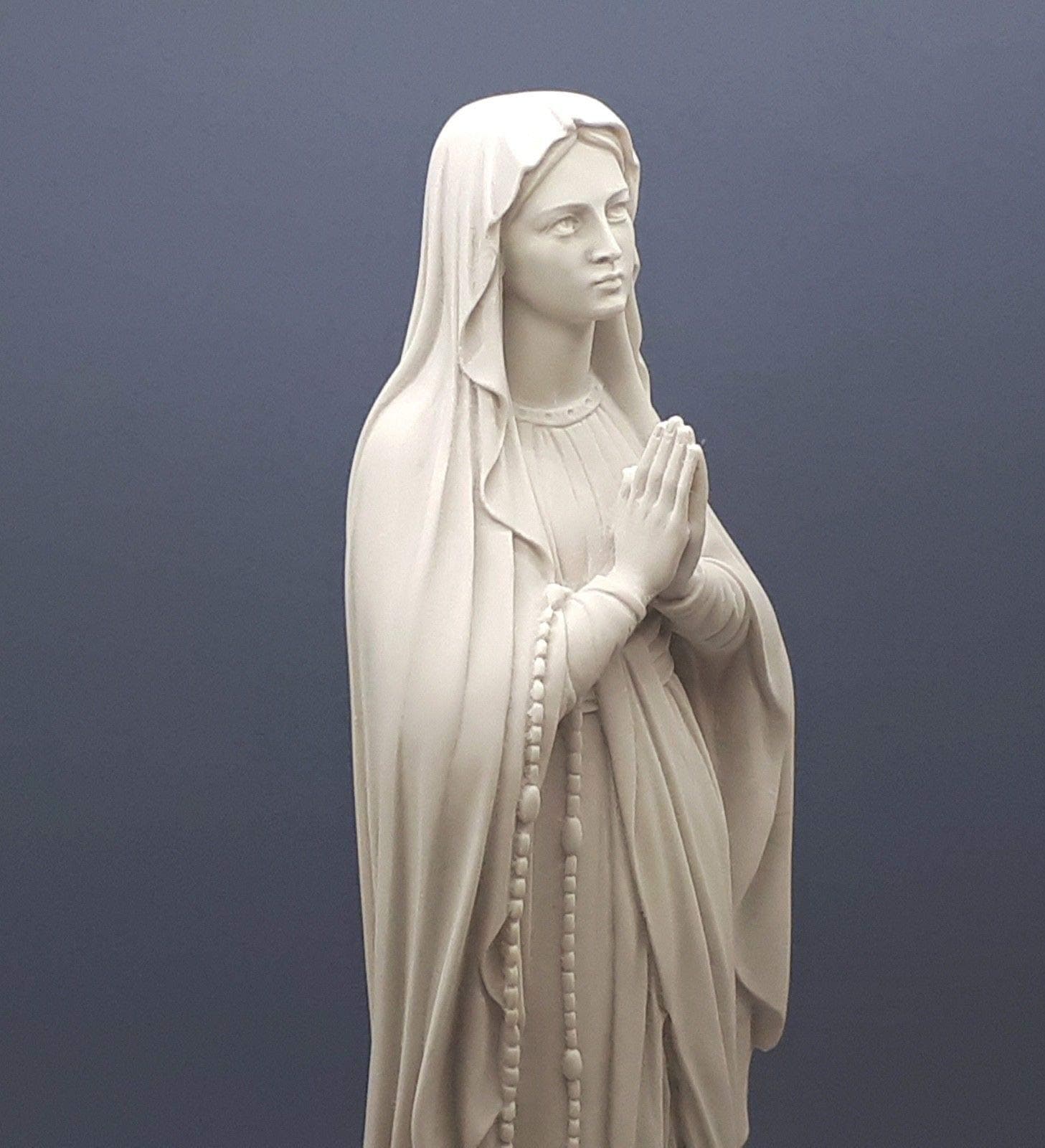 Our Lady Blessed Virgin Mary Greek Cast Marble Statue Sculpture 15.75in