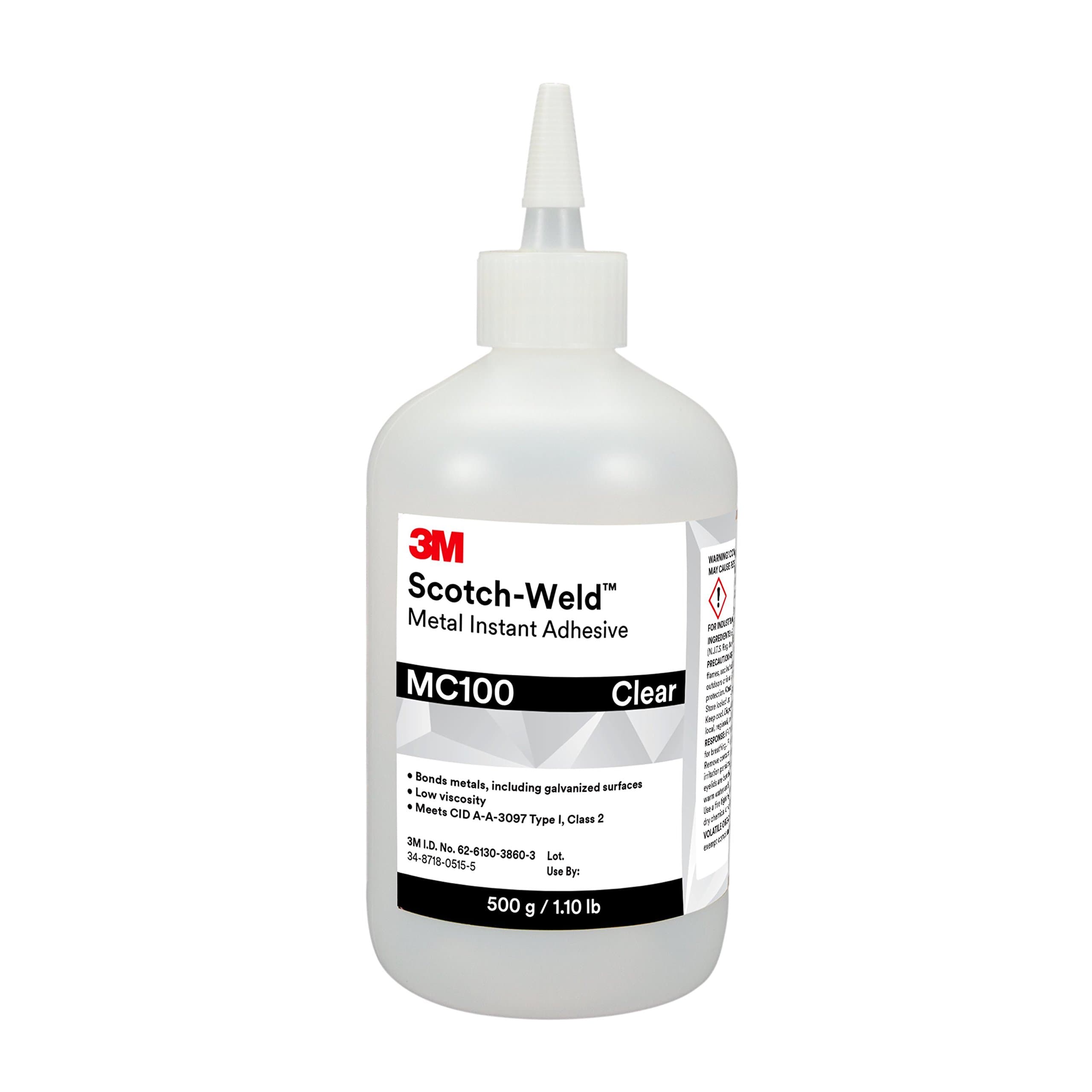 3M Scotch-Weld Metal Instant Adhesive MC100, 500 g btl, 1 per case