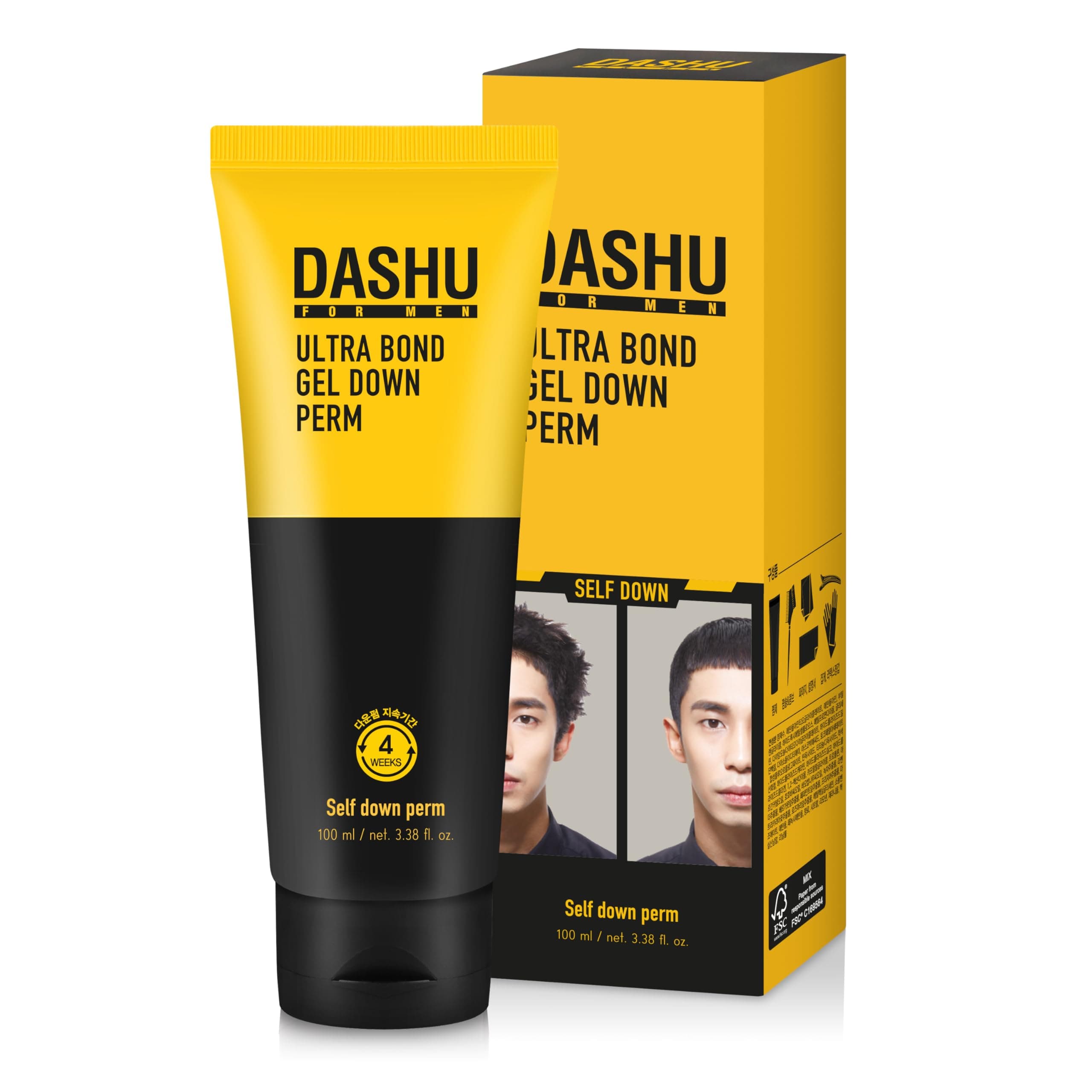 - DASHU Down Perm Cream for Men 3.5oz - Korean Hair Straightening Perm Kit, Ultra Bond Gel, Helps Tame Frizzy Hair, Premium Perm Solution, 10-Minute Quick Down Perm, Long-Lasting Hold