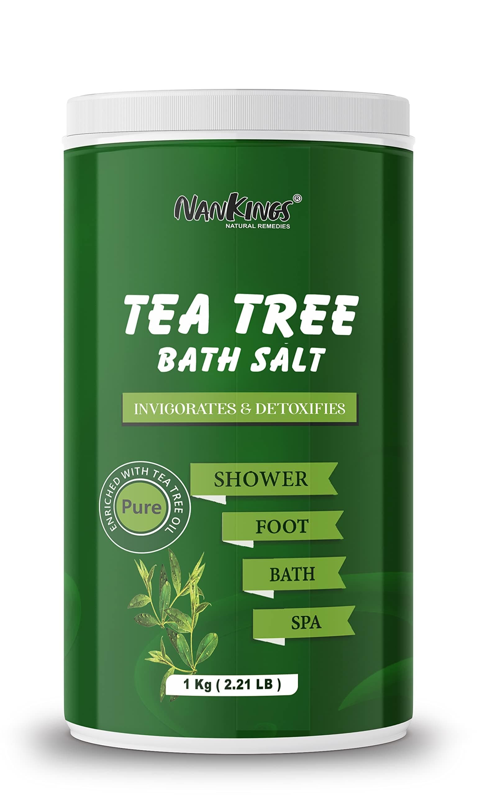 Tea Tree Foot Soak - Enriched With Pure Tea Tree Essential Oil,Epsom Salt,And Olive Oil,For Foot|Toenail|Athletes Foot|Tired And Aching Feet - Soothing And Relaxing Bath Salt (1 Kg Pack Of 1)