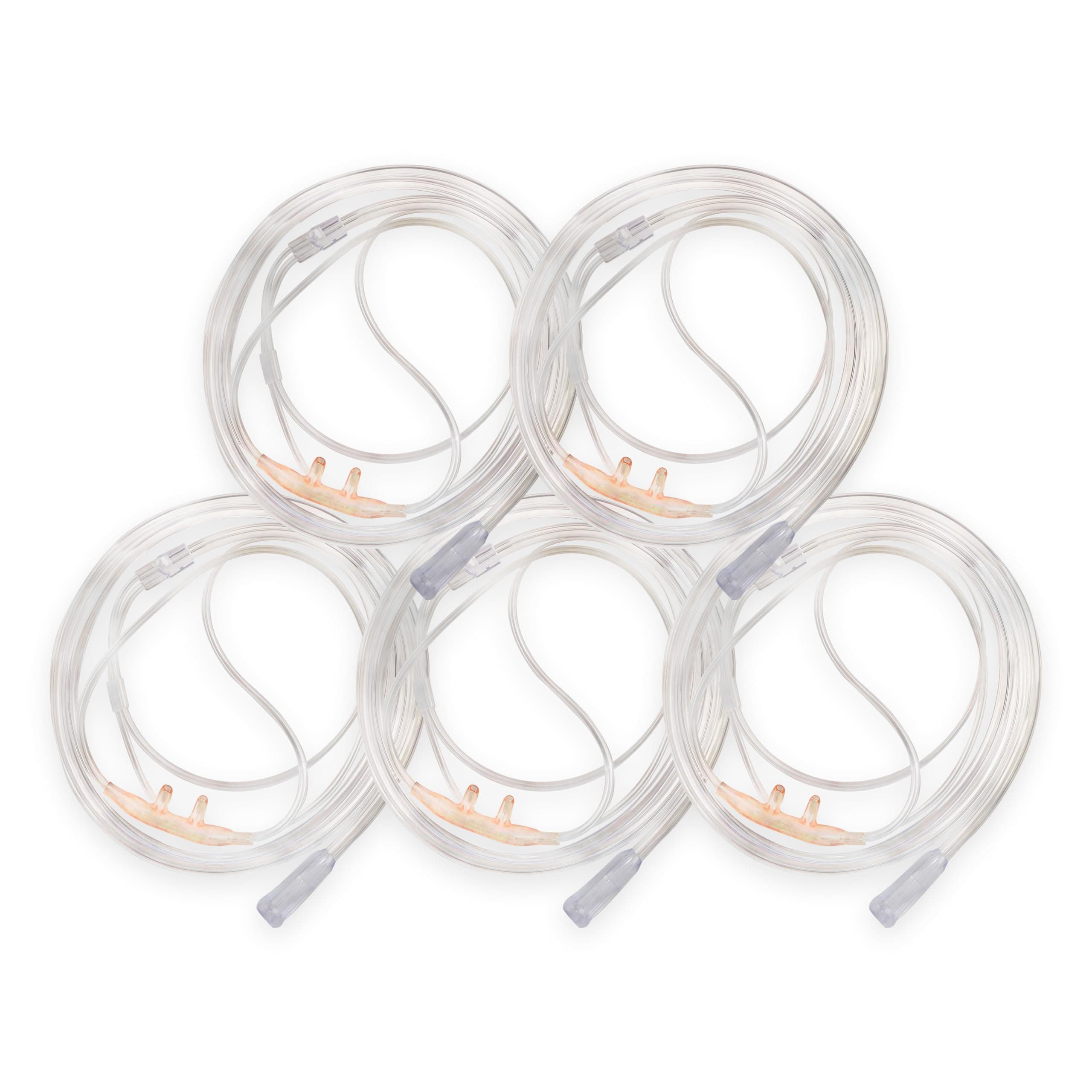 5pk 7Ft Adult Oxygen Nasal Cannula, Salter Style, Trumpet Connector