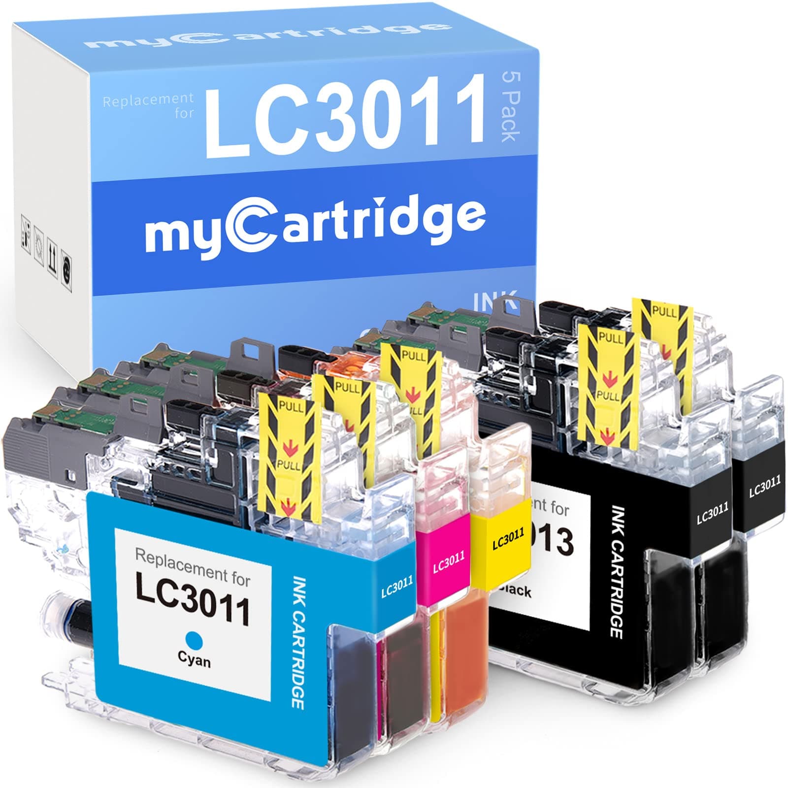 myCartridge Compatible Ink Cartridge Replacement for Brother LC3011 Lc-3011(2 Black 1 Cyan 1 Magenta 1 Yellow, 5-Pack) Fit Mfc-J491DW Mfc-J497DW Mfc-J690DW Mfc-J895DW Printer