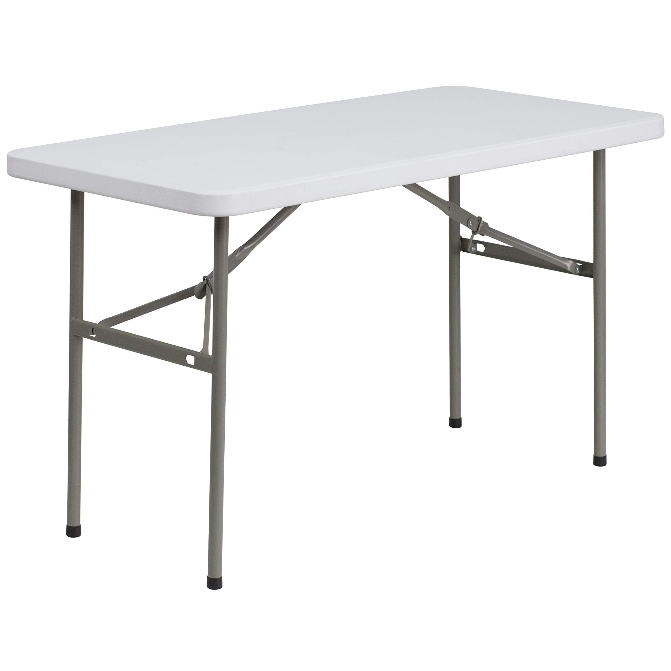 Flash Furniture Elon 4' Rectangular All-Occasion Plastic Folding Event Table, Folding Banquet Table for Indoor/Outdoor Events, White