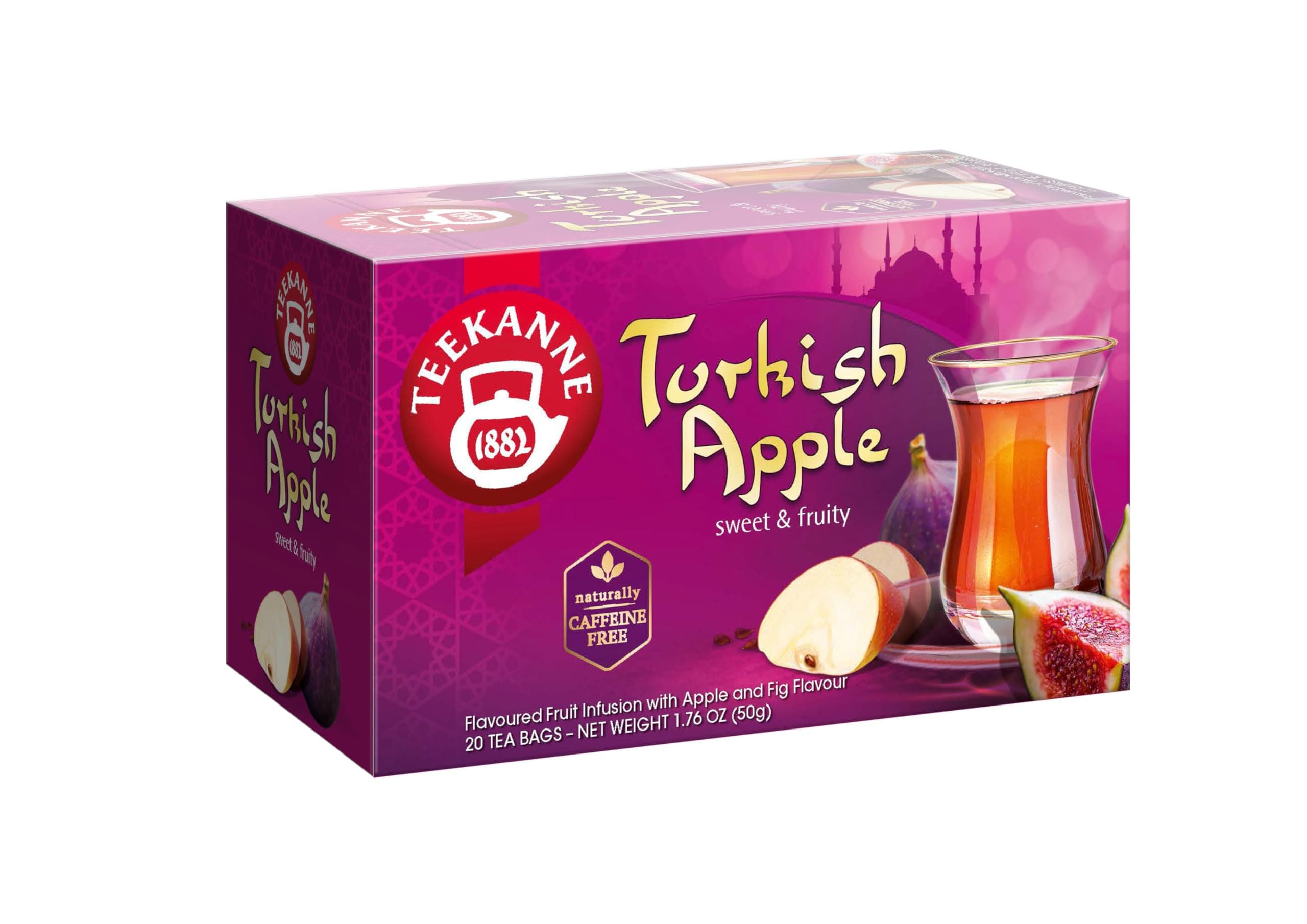 Teekanne World Special Tea Turkish Apple Infusion with Fruit and Herbals of Apple, Rosehip, Orange Peels, Figs, Hibiscus, Liquorice - 20 Teabags