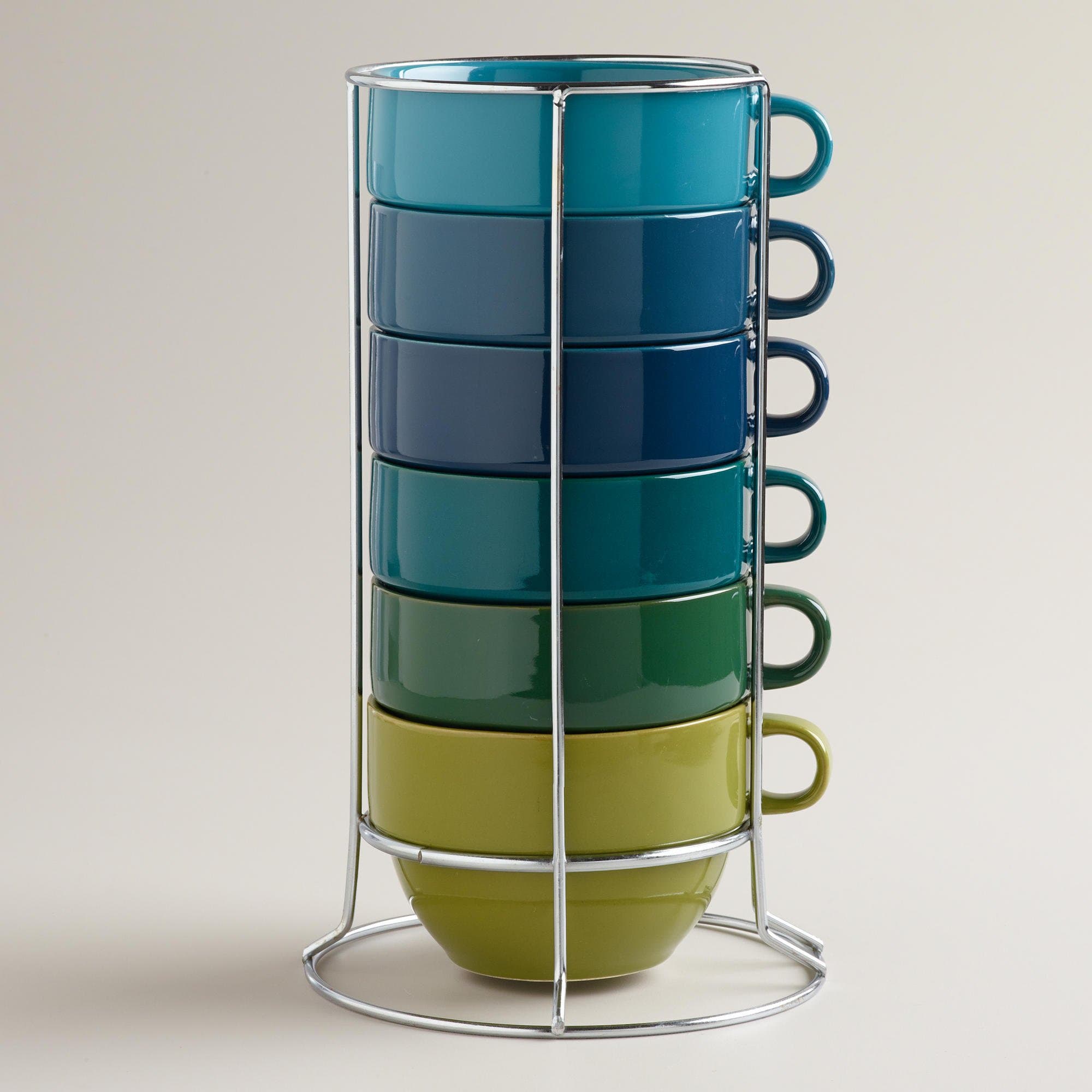 Jumbo Cool Ombre Stacking Mugs, Set of 6 - World Market