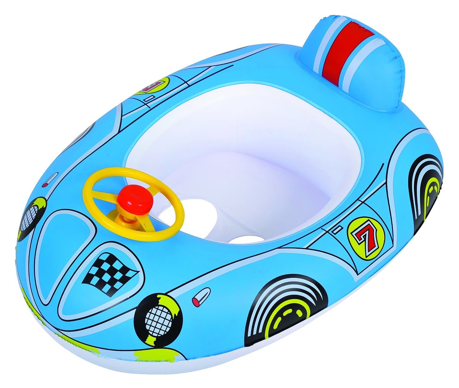 Inflatable Kiddie Race Car Pool Toy - Blue (27”L x 20”W)