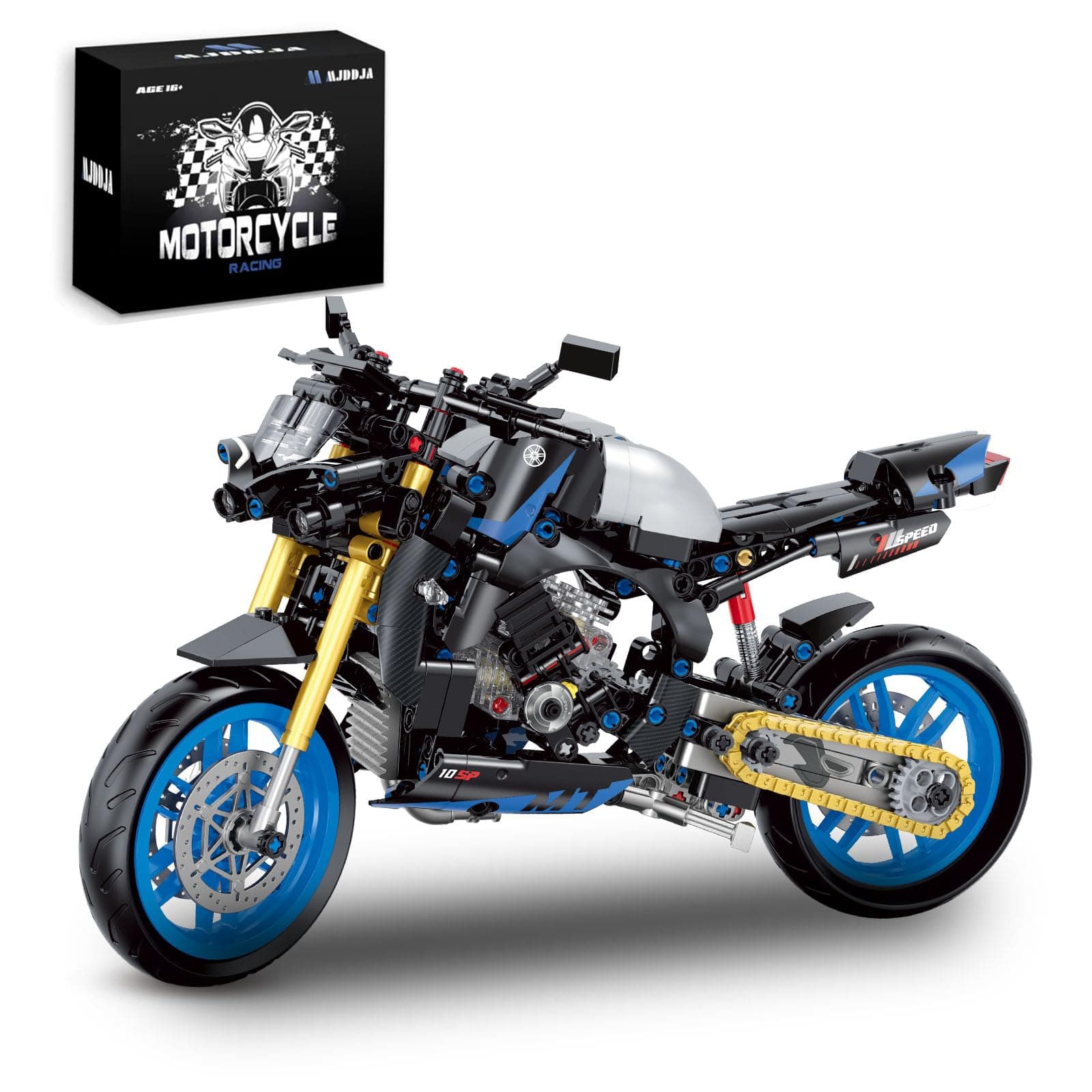 MJDDJA 1:8 Motorcycle Building Set for Adults, Building Blocks for Adults, Collectible Toy for 14 15 16+ Years Old Boys, Teenage Boys Gifts on Birthday(579PCS)