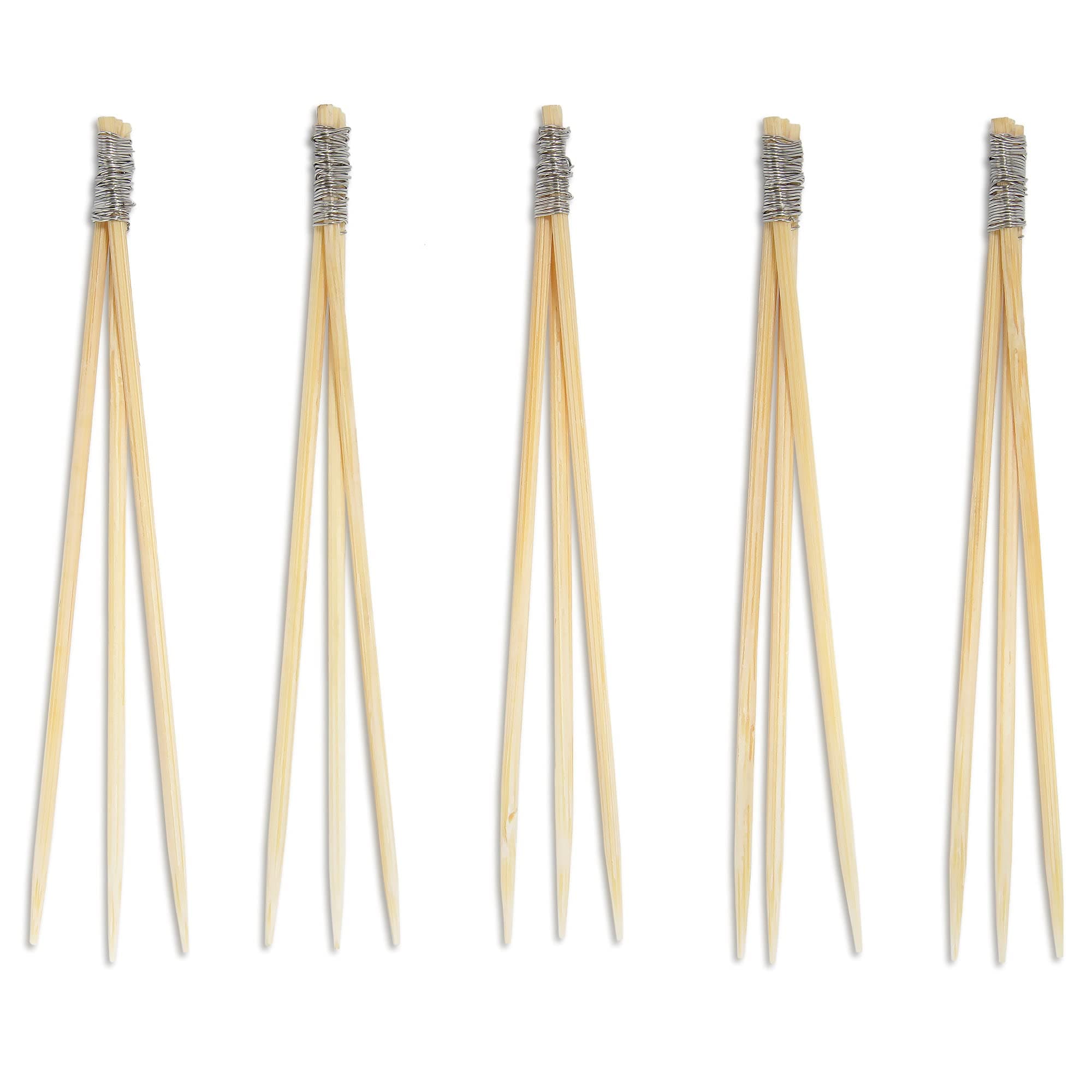 BambooMNBamboo Trident Picks - Silver Wire - for Catered Events, Holidays, Restaurants or Party Supplies - 3.5" - 100 Pieces