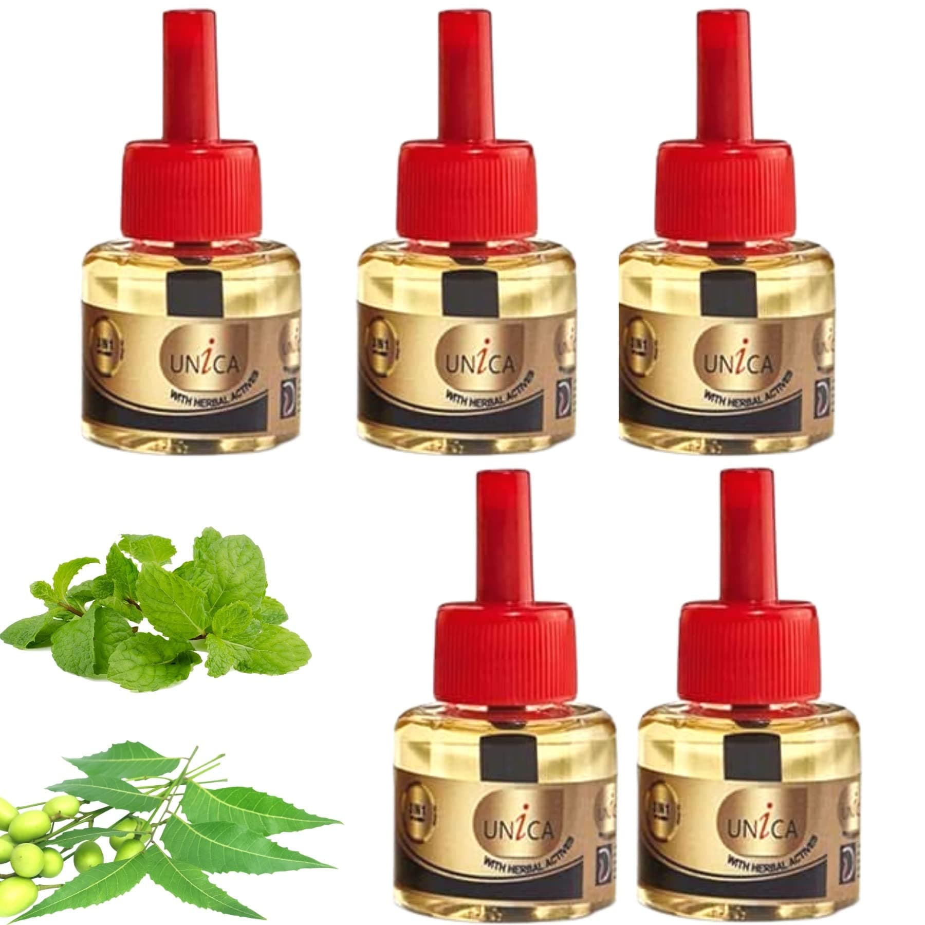 Mosquito Repellent | Unica Natural Mosquito Repellent Refill Liquid | Pet & Baby Safe | Combo Pack of 5