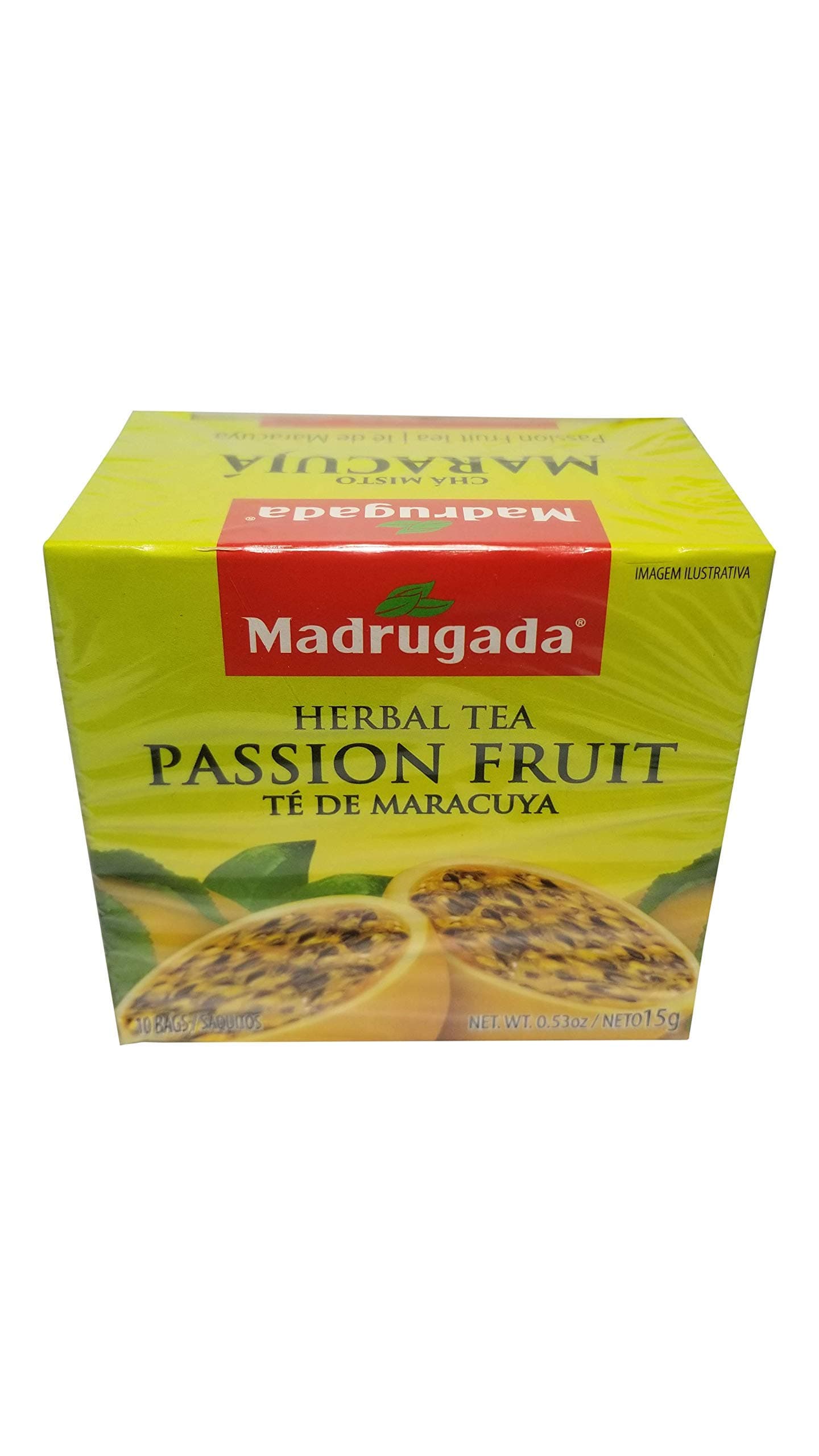 Madrugada Passion Fruit Tea 10 tea bags - Chá de Maracujá 10 sachês - Madrugada - 0.5oz (15g) GLUTEN FREE