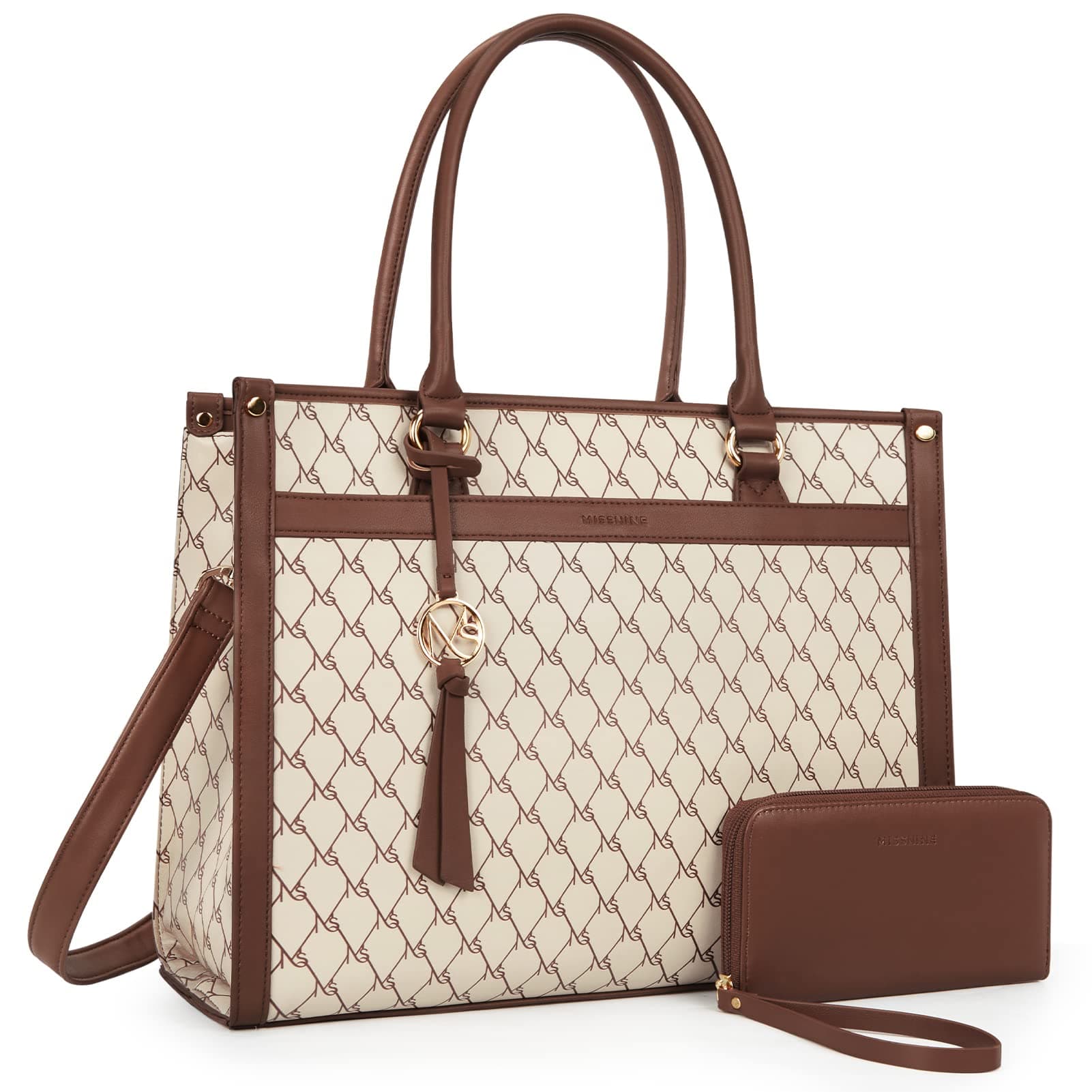 Missnine Laptop Tote Bag 15.6 inch Laptop Bag Stylish Briefcase for Women Work Shoulder Bags for Office, Travel