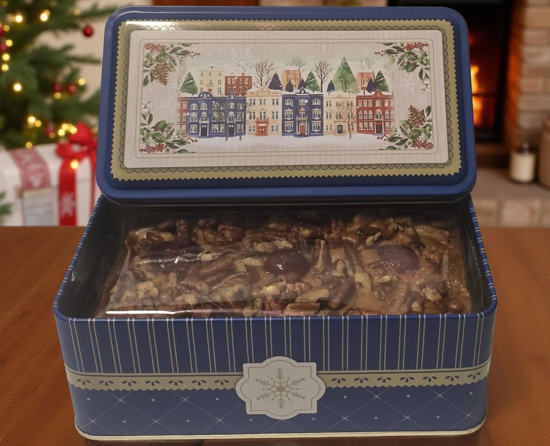 Jane Parker Fruitcake Classic Light Fruit Cake 1 pound (16 Ounce) Loaf in a Collectible Holiday Tin-Holiday-Christmas Cake-The Best Fruitcake You Can Buy