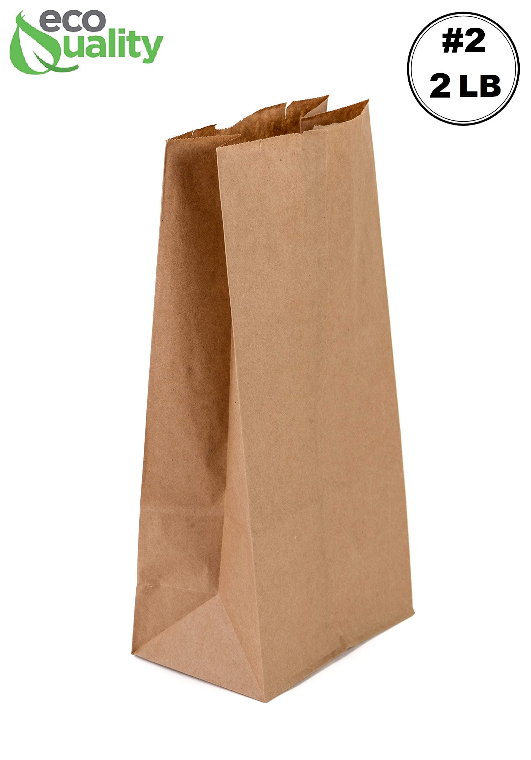 EcoQuality 300 Mini Brown Kraft Paper Bag (2 lb) Small - Paper Lunch Bags, Small Snacks, Gift Bags, Grocery, Merchandise, Party Bags (4 5/16" x 2 7/16" x 7 7/8") (2 Pound Capacity)